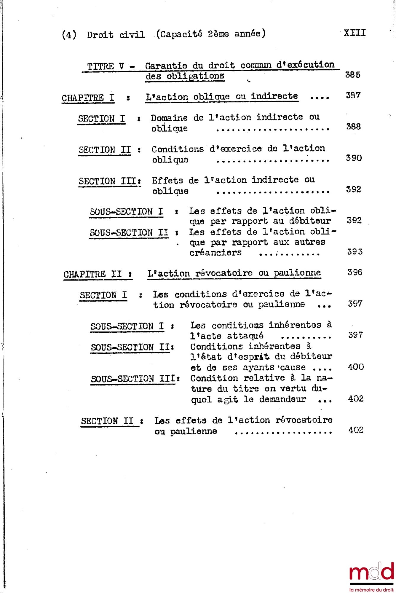 DESBOIS (Henri) – COURS DE DROIT CIVIL, Capacité 2e année, 1953-1954