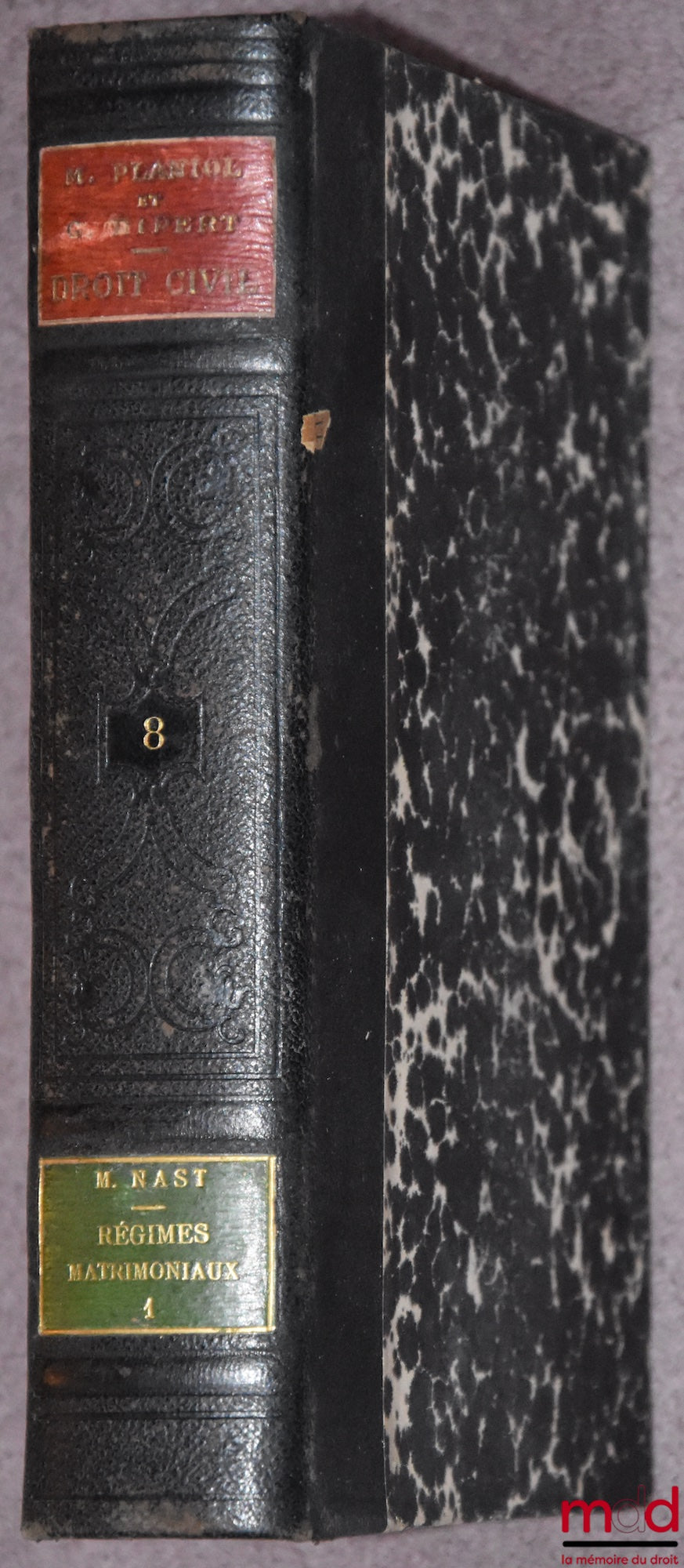 PLANIOL (Marcel) et RIPERT (Georges) – TRAITÉ PRATIQUE DE DROIT CIVIL FRANÇAIS, 1re éd. : t. 8 [seul] : Les Régimes matrimoniaux (1re partie) avec le concours de M. NAST
