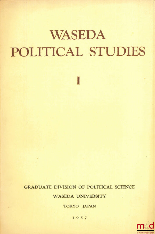 [Périodique] – WASEDA POLITICAL STUDIES, n° 1