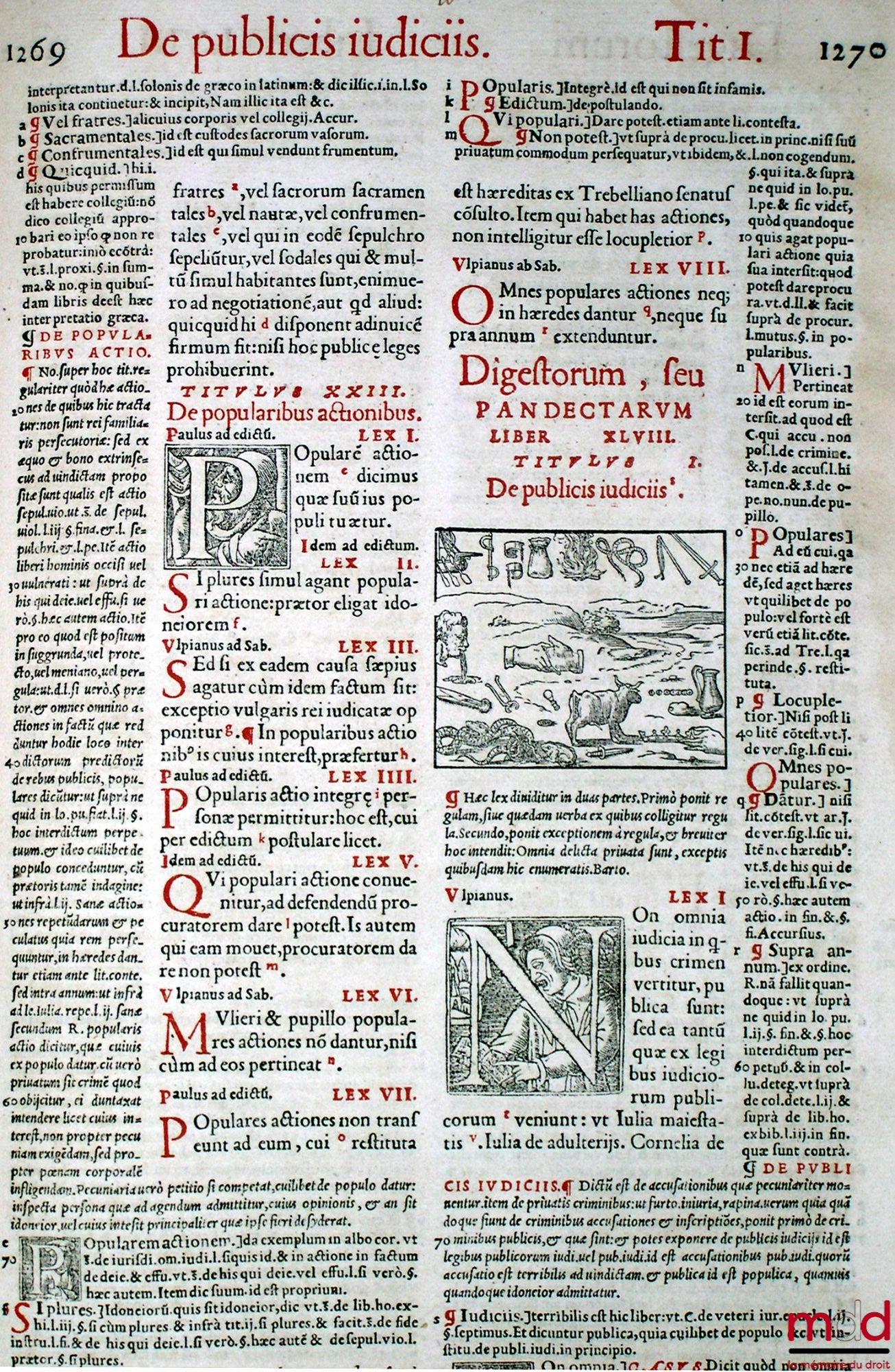 [Corpus juris civilis], ACCURSIUS, REBUFFUS (Pierre) – ENSEMBLE DE 4 TOMES DU CORPUS JURIS CIVILIS DE JUSTINIEN ISSUS DE 2 ÉDITIONS DIFFÉRENTES : TOME I : DIGESTUM VETUS. D. JUSTINIANI (…) JURIS ENUCLEATI, EX OMNI VETERE IURE COLLECTI, DIGESTORUM, SIVE PA