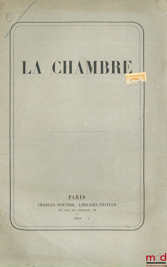 Anonyme – LA CHAMBRE, Extrait du Correspondant
