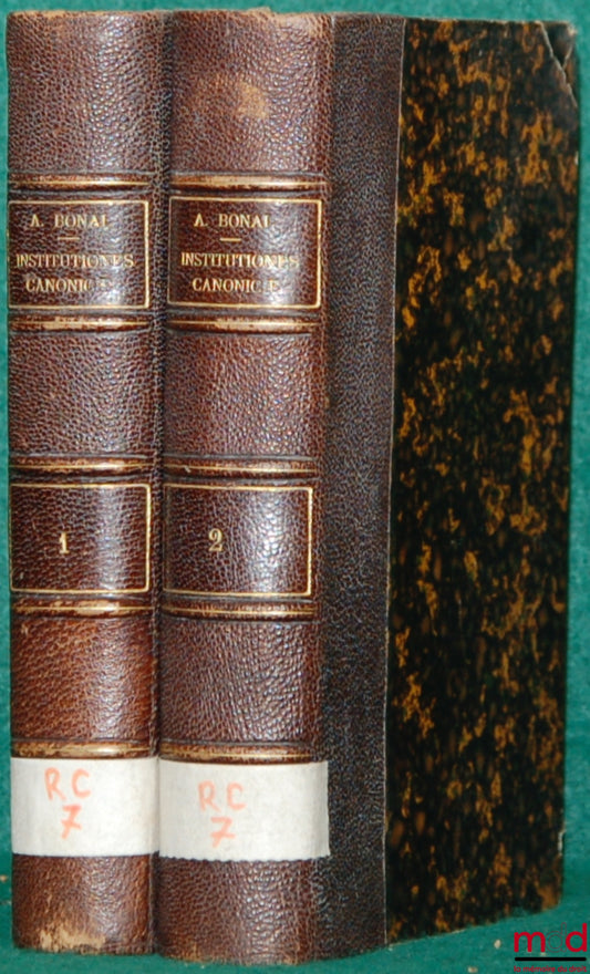 BONAL (A.) – INSTITUTIONES CANONICÆ AD USUM SEMINARIORUM, 2ème éd. juxta novissima S. sedis decreta