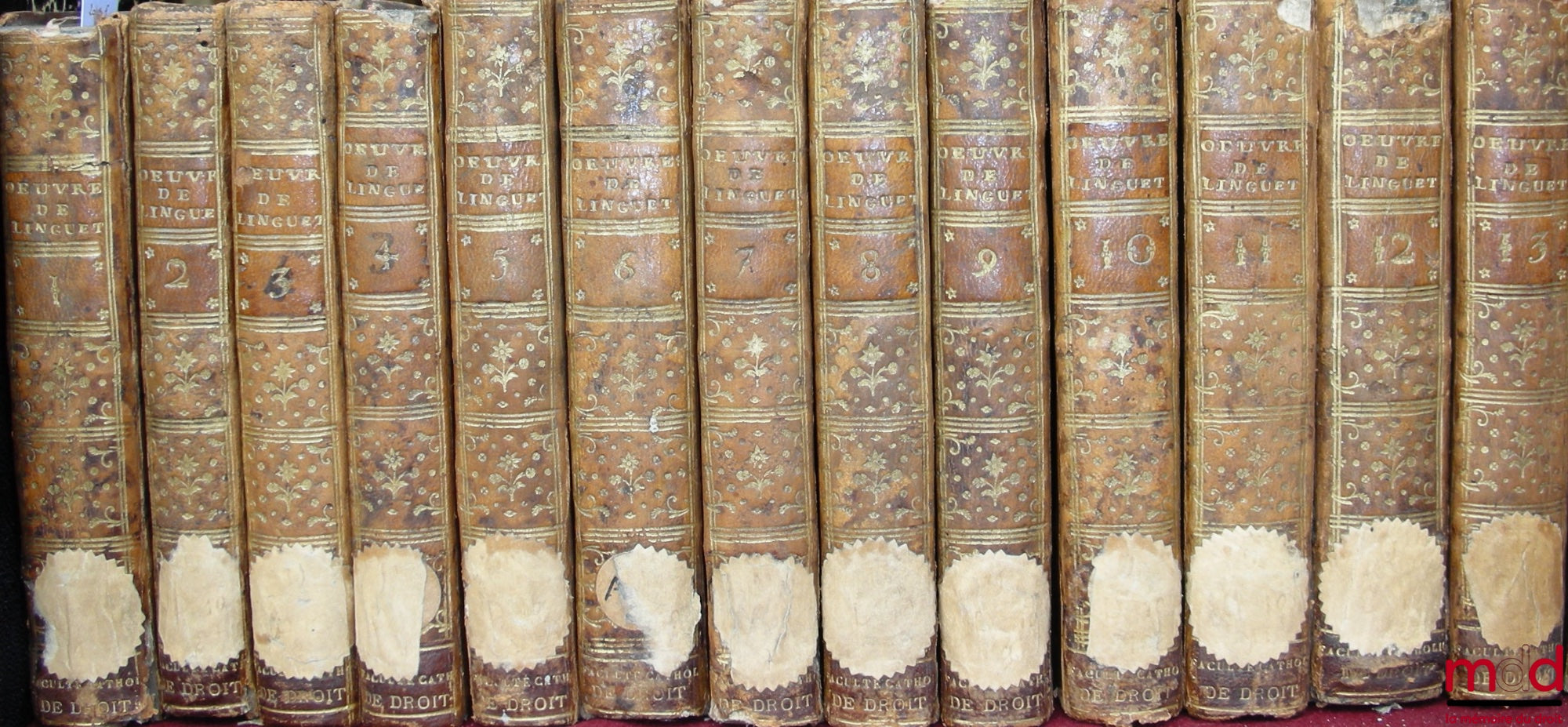 LINGUET (Simon-Nicolas-Henri) – ŒUVRES DE M. LINGUET : - Du plus heureux gouvernement ou PARALLÈLE DES CONSTITUTIONS POLITIQUES DE L’ASIE AVEC CELLES DE L’EUROPE ; servant d’introduction à la Théorie des Loix Civiles (2 t. en 1 vol.) - Théorie des Loix Ci