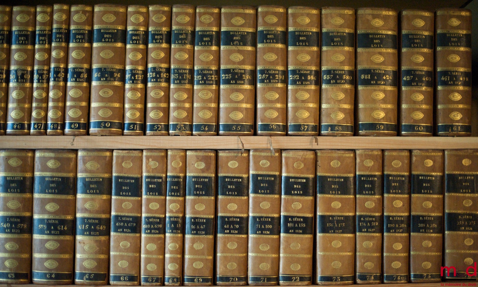 BULLETIN DES LOIS, Séries 1 à 8, An II à 1829, COMPLET avec les TABLES DES LOIS (4 vol.), LES CINQ CODES (1 vol.), LA COLLECTION GÉNÉRALE DES LOIS (Assemblée constituante, Assemblée législative et Convention nationale - 8 vol.), mai 1789 à 1794