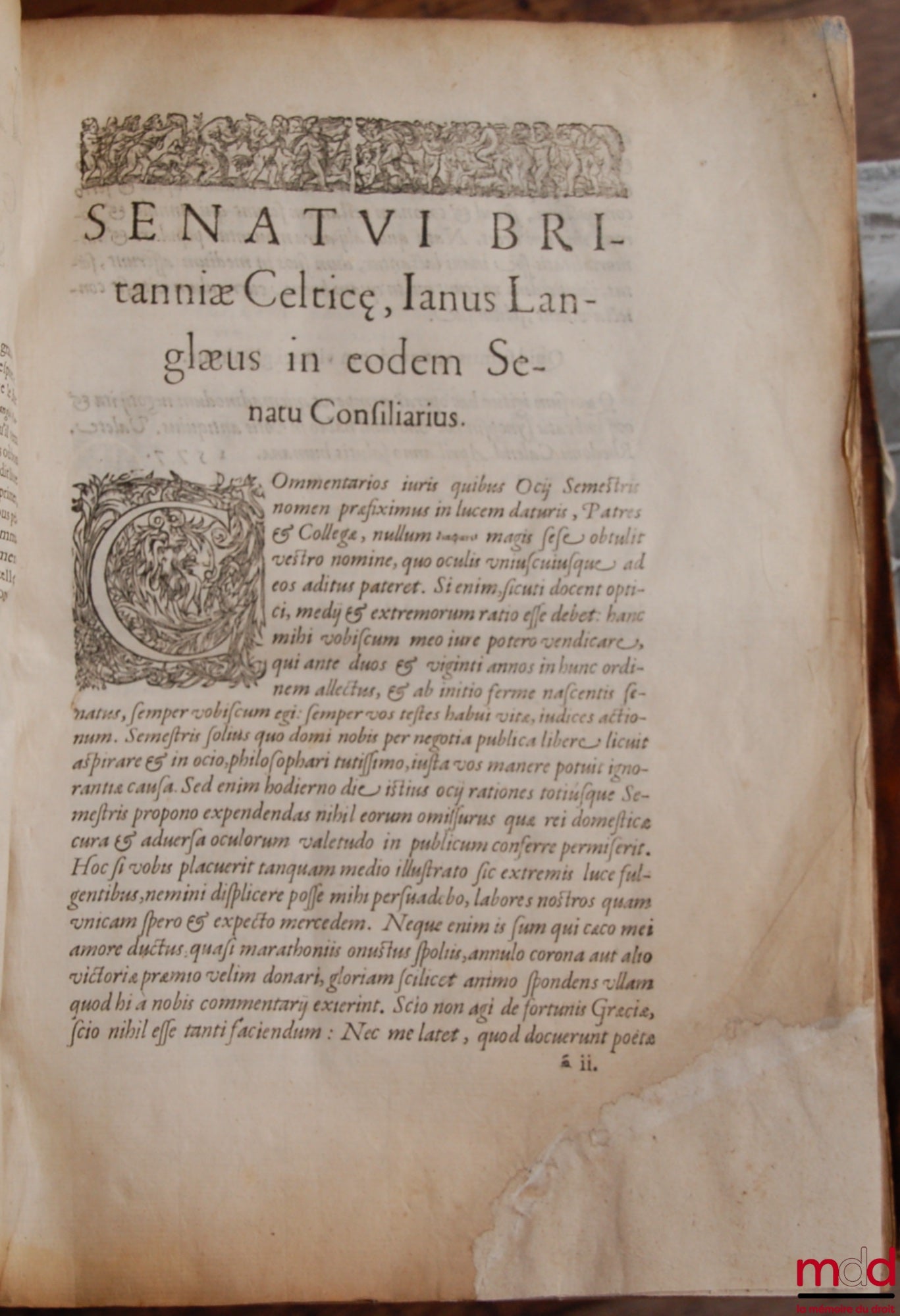 LANGLAEI (JANI) [De LANGLE (Jean)] – OTIUM SEMESTRE : JANI LANGLAEI REGII IN SENATV BRITANNIAE Celticæ Consiliarii V. C. Otium Semestre. Ad eundem Britanniæ Celtice Senatum. Rhedonis : sumptibus Petri Le Bret