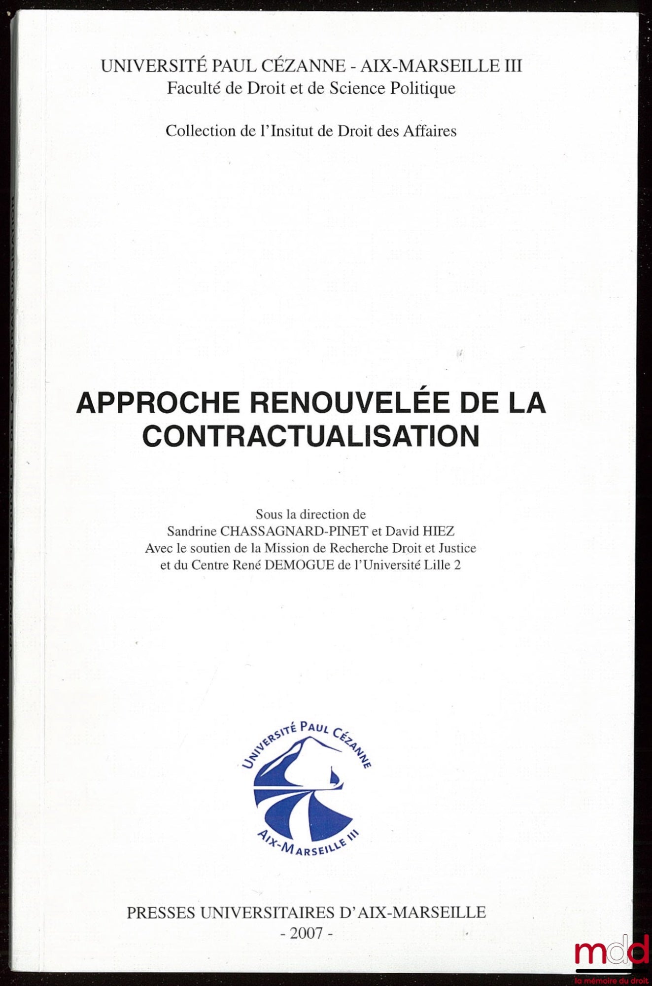 [Collectif] – APPROCHE RENOUVELÉE DE LA CONTRACTUALISATION