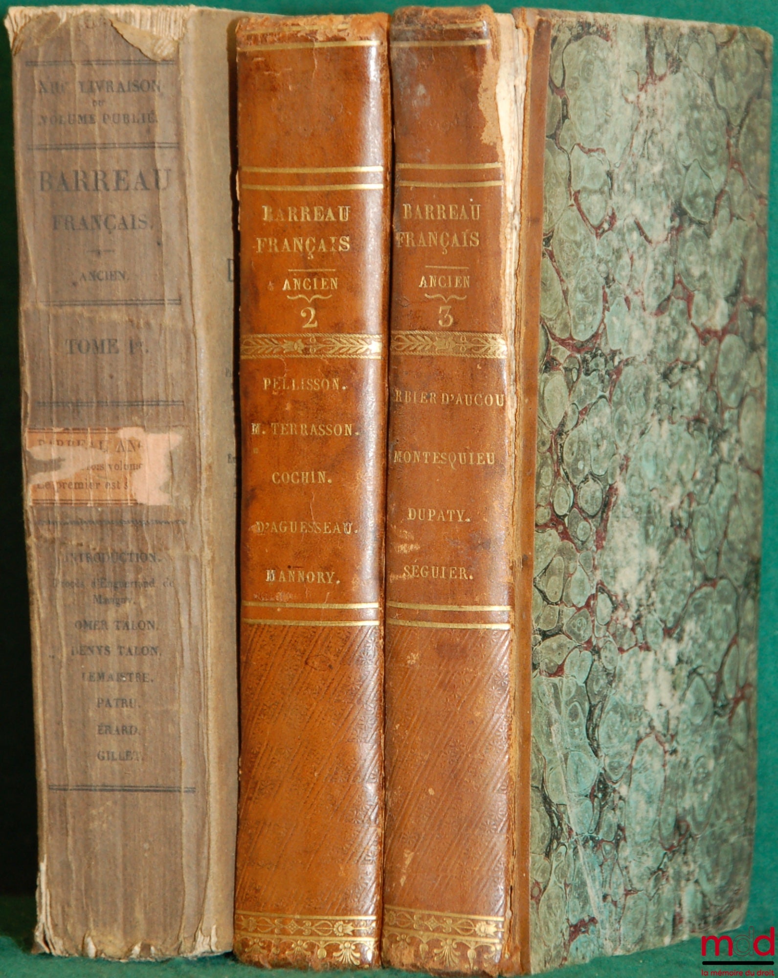 [Panckoucke - Barreau Français] – BARREAU FRANÇAIS, COLLECTION DES CHEFS-D’ŒUVRE DE L’ÉLOQUENCE JUDICIAIRE EN FRANCE, recueillie par MM. CLAIR ET CLAPIER, t. 1 à 3 uniquement