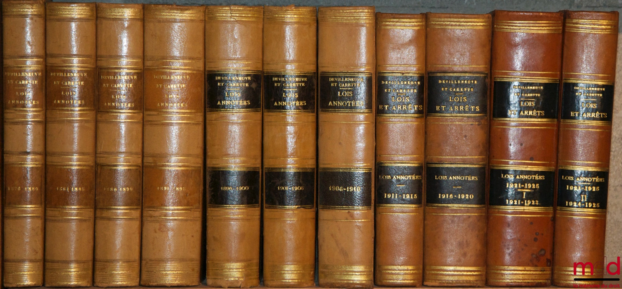 [Recueil Sirey] – RECUEIL GÉNÉRAL DES LOIS ET DES ARRÊTS en matière Civile, Criminelle, Commerciale et de Droit public fondé par Jean-Baptiste Sirey, de 1791 [tête de collection] à 1936 - Lois & Arrêts : 114 vol. - Lois Annotées : 19 vol. - Tables : 13 vo