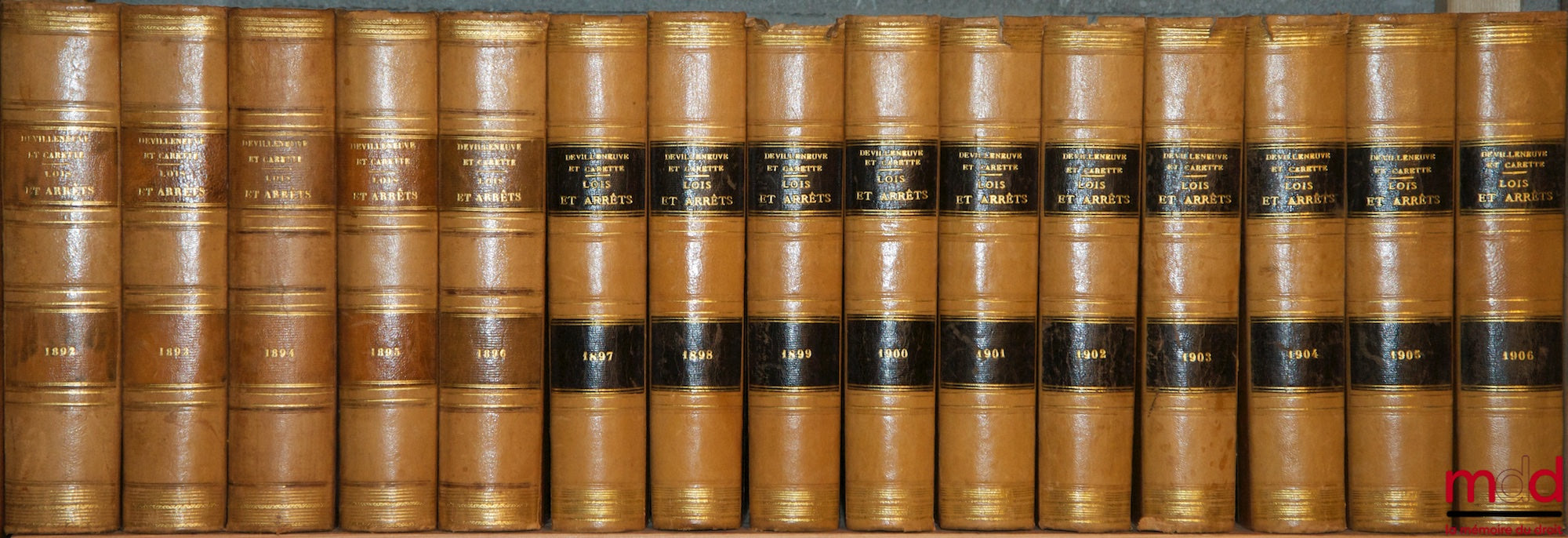[Recueil Sirey] – RECUEIL GÉNÉRAL DES LOIS ET DES ARRÊTS en matière Civile, Criminelle, Commerciale et de Droit public fondé par Jean-Baptiste Sirey, de 1791 [tête de collection] à 1936 - Lois & Arrêts : 114 vol. - Lois Annotées : 19 vol. - Tables : 13 vo