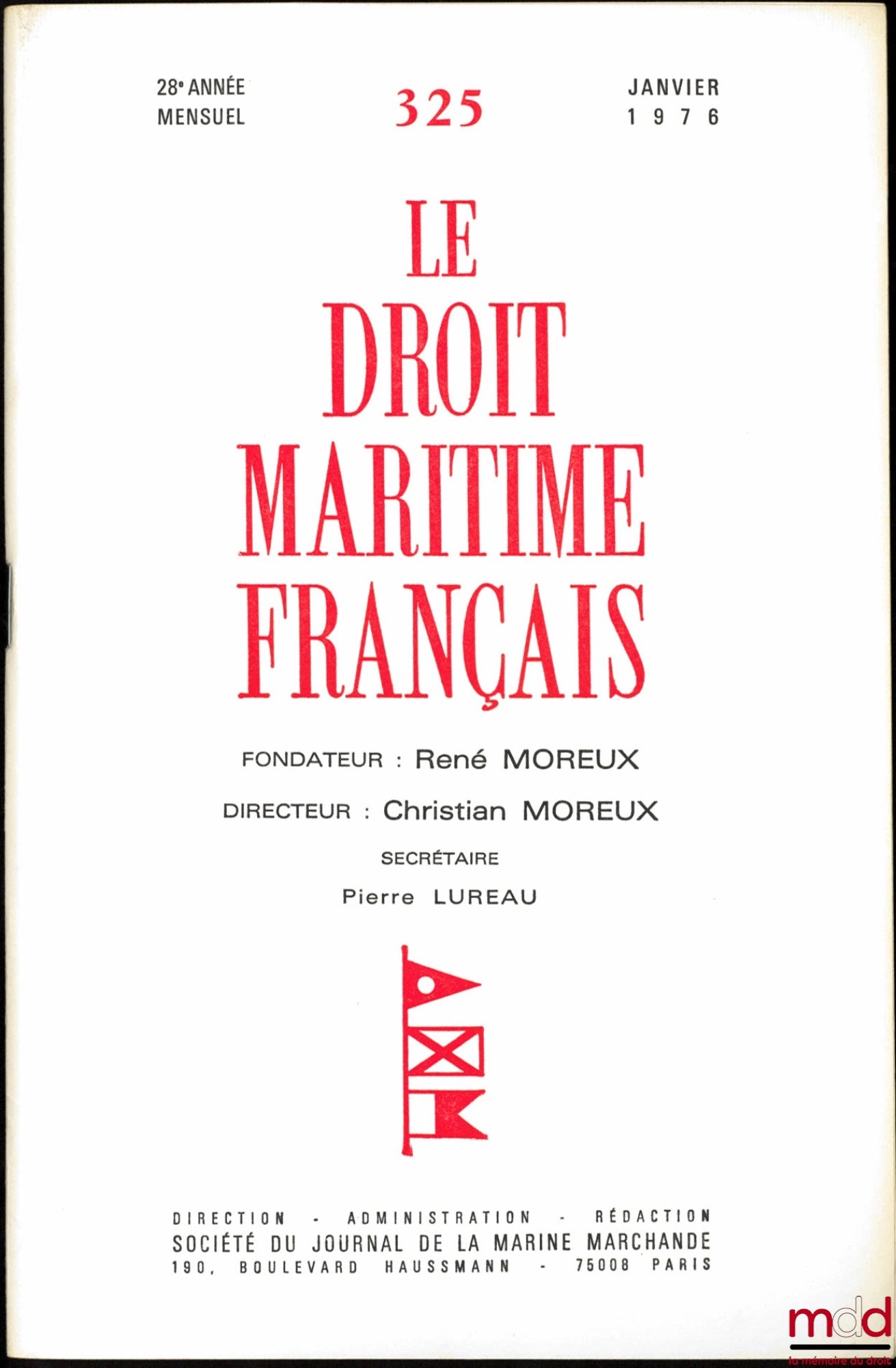[DMF] – LE DROIT MARITIME FRANÇAIS, de 1976 à 2002 [mq. 1984]