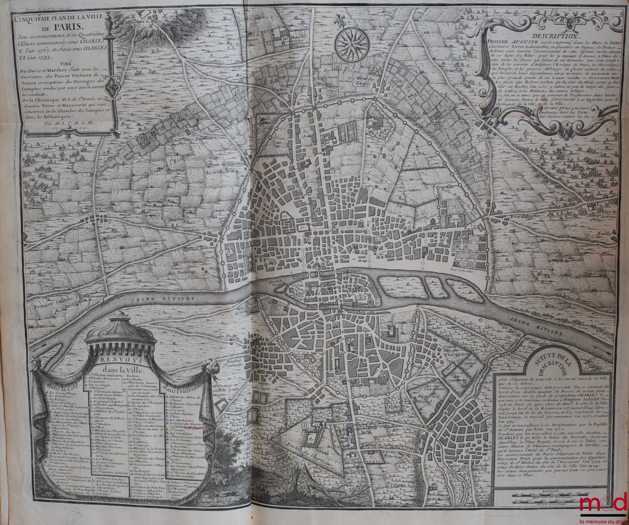 DELAMARE (Nicolas) – TRAITÉ DE LA POLICE OÙ L’ON TROUVERA L’HISTOIRE DE SON ÉTABLISSEMENT LES FONCTIONS ET LES PRÉROGATIVES DE SES MAGISTRATS, TOUTES LES LOIS ET TOUS LES RÈGLEMENTS QUI LA CONCERNENT. On y a joint une description historique et topographiq