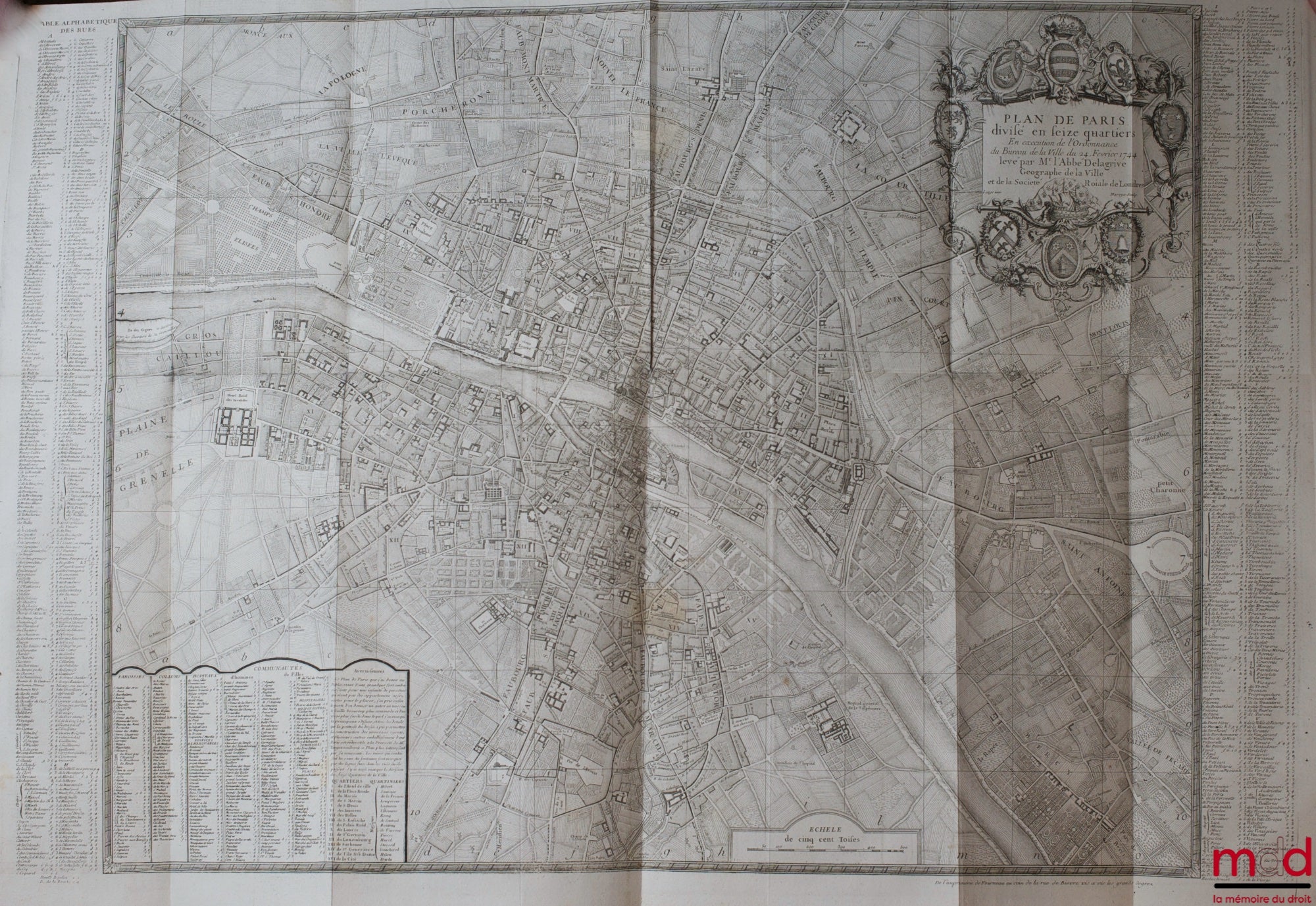 DELAMARE (Nicolas) – TRAITÉ DE LA POLICE OÙ L’ON TROUVERA L’HISTOIRE DE SON ÉTABLISSEMENT LES FONCTIONS ET LES PRÉROGATIVES DE SES MAGISTRATS, TOUTES LES LOIS ET TOUS LES RÈGLEMENTS QUI LA CONCERNENT. On y a joint une description historique et topographiq