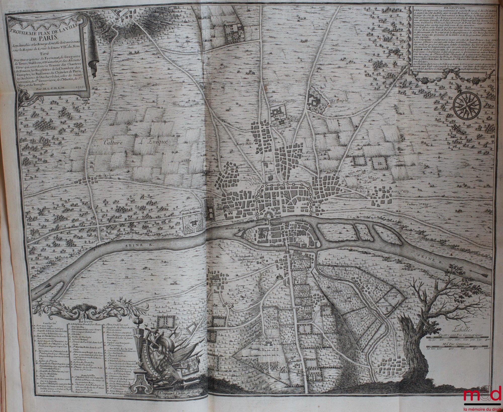 DELAMARE (Nicolas) – TRAITÉ DE LA POLICE OÙ L’ON TROUVERA L’HISTOIRE DE SON ÉTABLISSEMENT LES FONCTIONS ET LES PRÉROGATIVES DE SES MAGISTRATS, TOUTES LES LOIS ET TOUS LES RÈGLEMENTS QUI LA CONCERNENT. On y a joint une description historique et topographiq