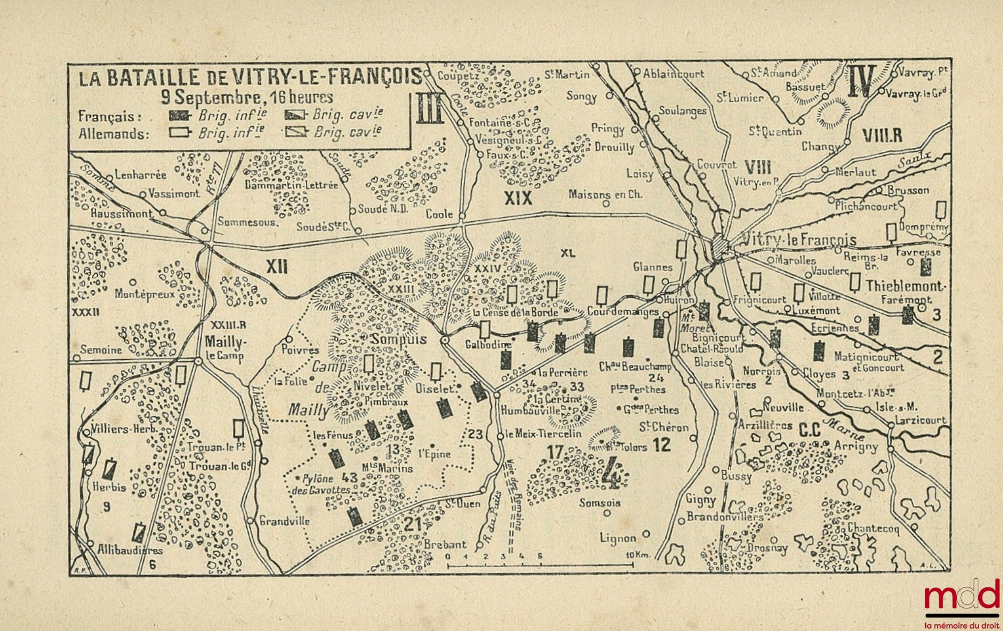 HANOTAUX (Gabriel) – LA BATAILLE DE LA MARNE avec deux cartes hors texte, dix-huit croquis et quatorze cartes d’État-major ; 6ème éd., vol. II seulement