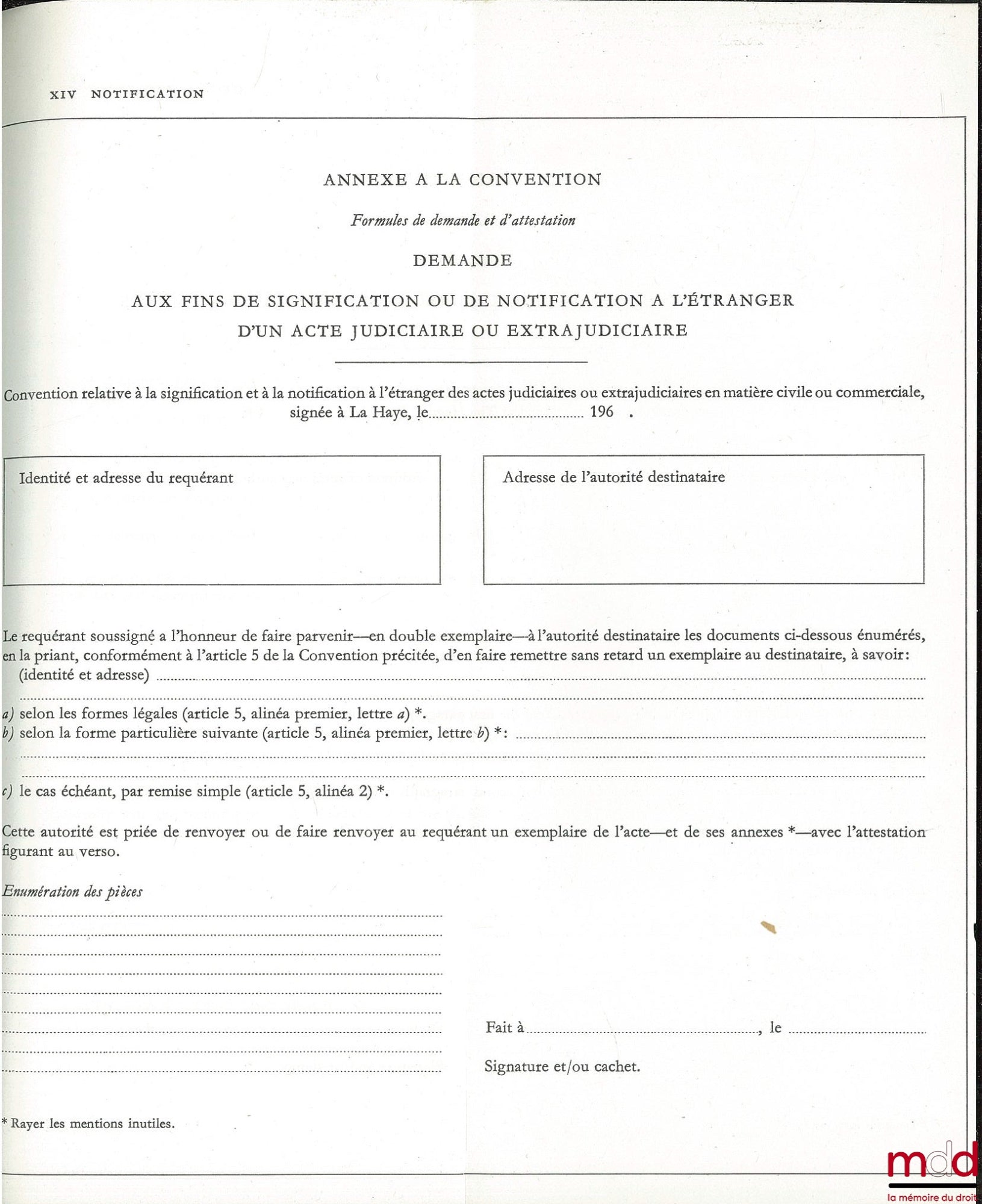 [Collectif] – RECUEIL DES CONVENTIONS DE LA HAYE, Adoptées par les 7e, 8e, 9e, 10e et 11e Sessions (1951, 1956, 1960, 1964 et 1968), ainsi que par la Session extraordinaire (1966)