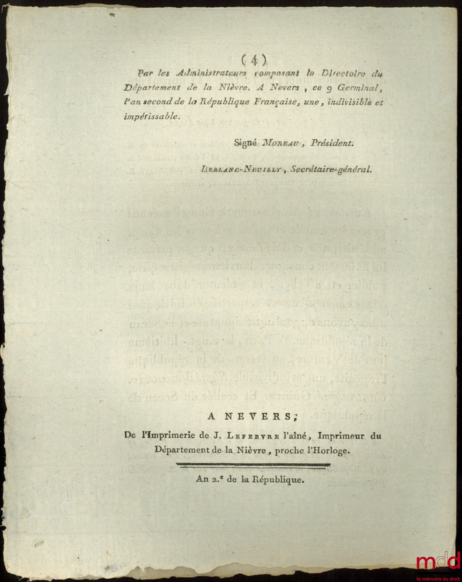 Decree of the National Convention, of the 26th day of Pluviôse, year two of the French Republic, one and indivisible, which provisionally prohibits individual creditors from the right to make attachments or objections on funds intended for