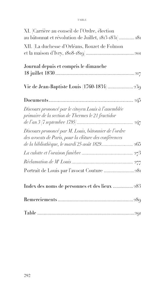 LOUIS (Jean-Baptiste) – MÉMOIRES D’UN AVOCAT AU COEUR DES RÉVOLUTIONS  1789 - 1830   Édition établie et annotée par Geoffroy Caillet, Rédacteur en chef du Figaro histoire   Présentation par Yves Ozanam, Archiviste de l’ordre des avocats au barreau de Pari