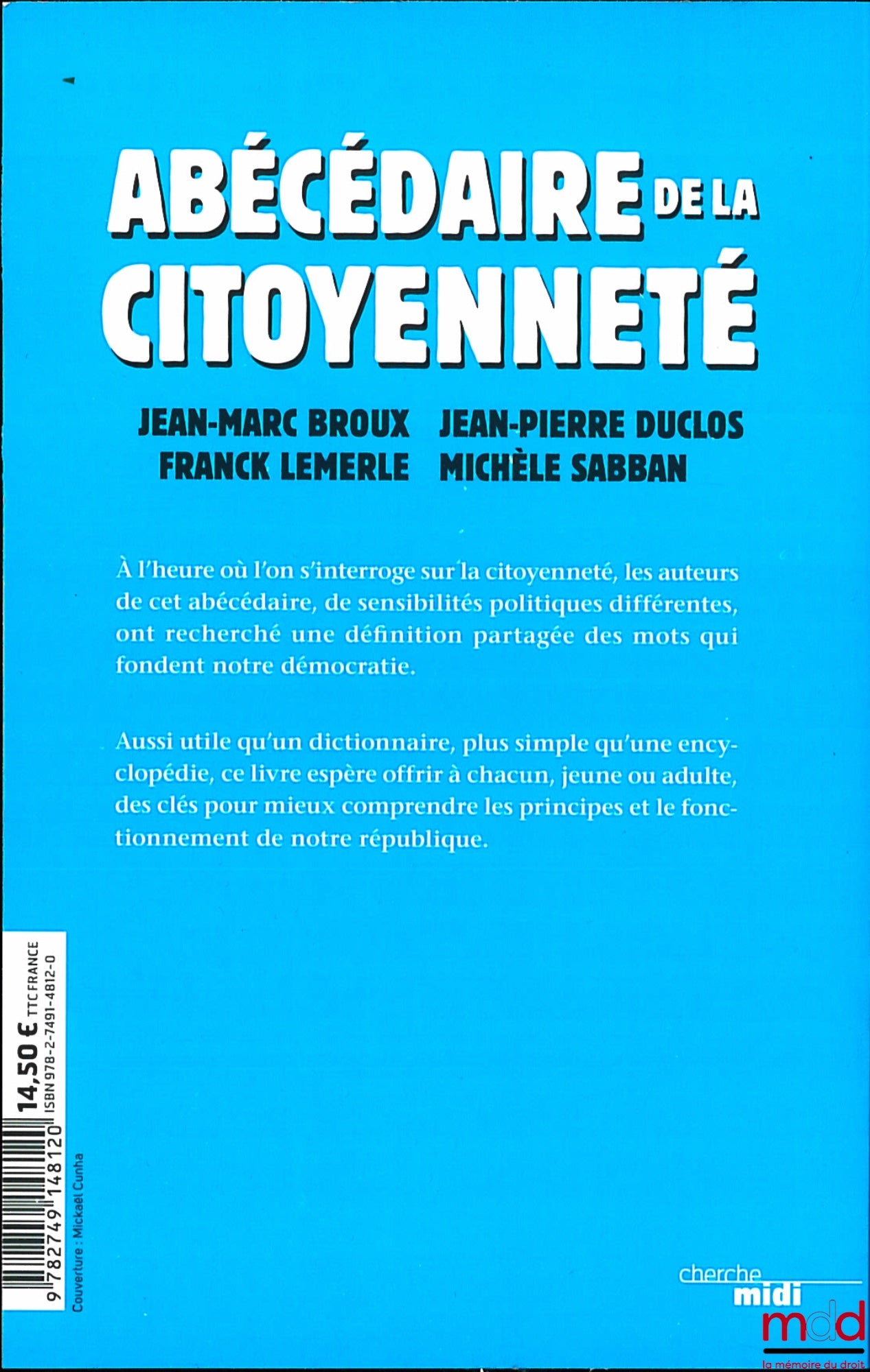 BROUX (Jean-Marc), DULOS (Jean-Pierre-, LEMERLE (Franck), SABBAN (Michèle) – ABÉCÉDAIRE DE LA CITOYENNETÉ