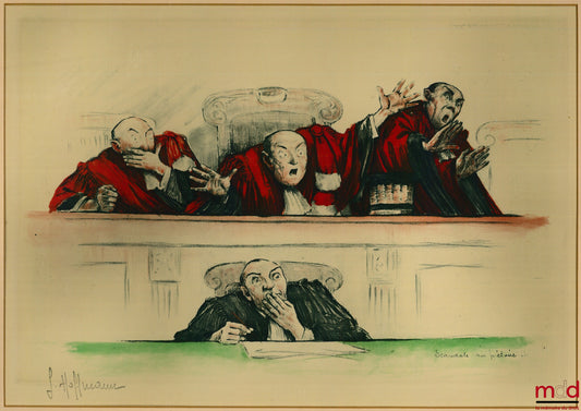 HOFFMANN (Gaston) – « SCANDALE AU PRÉTOIRE », Lithographie couleur