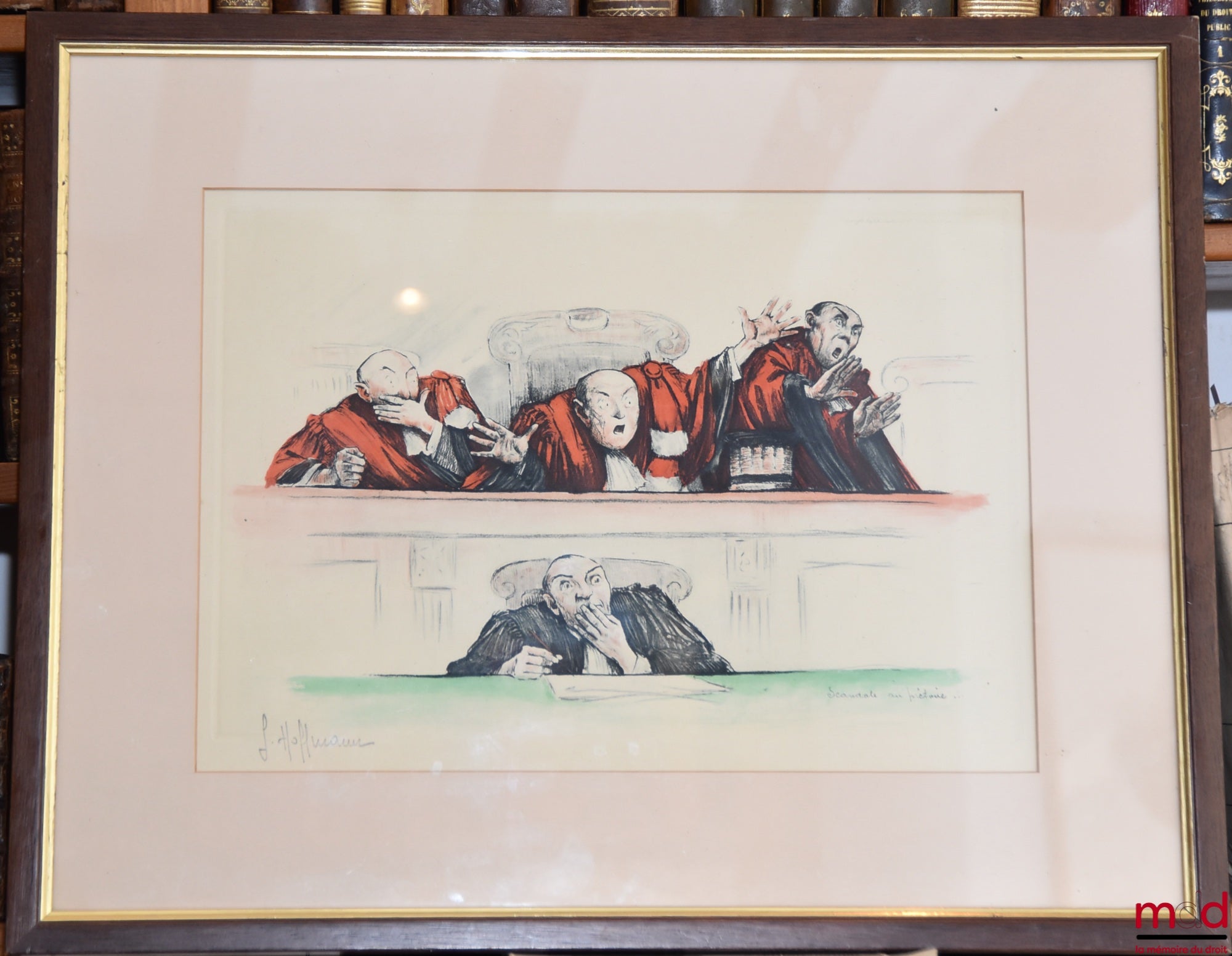 HOFFMANN (Gaston) – « SCANDALE AU PRÉTOIRE », Lithographie couleur