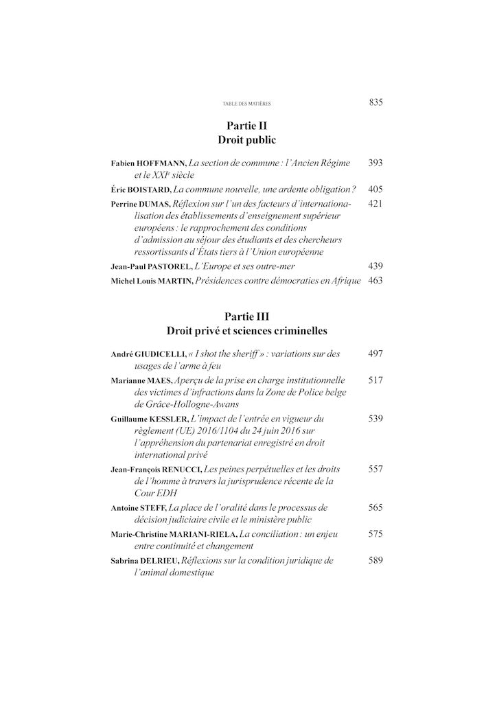 MÉLANGES EN L’HONNEUR DU PROFESSEUR JEAN-YVES COPPOLANI  Contributions réunies par Florence JEAN & Claude SAINT-DIDIER avec la collaboration de Jeanne LALEURE   Avec le soutien de l’Université de Corse