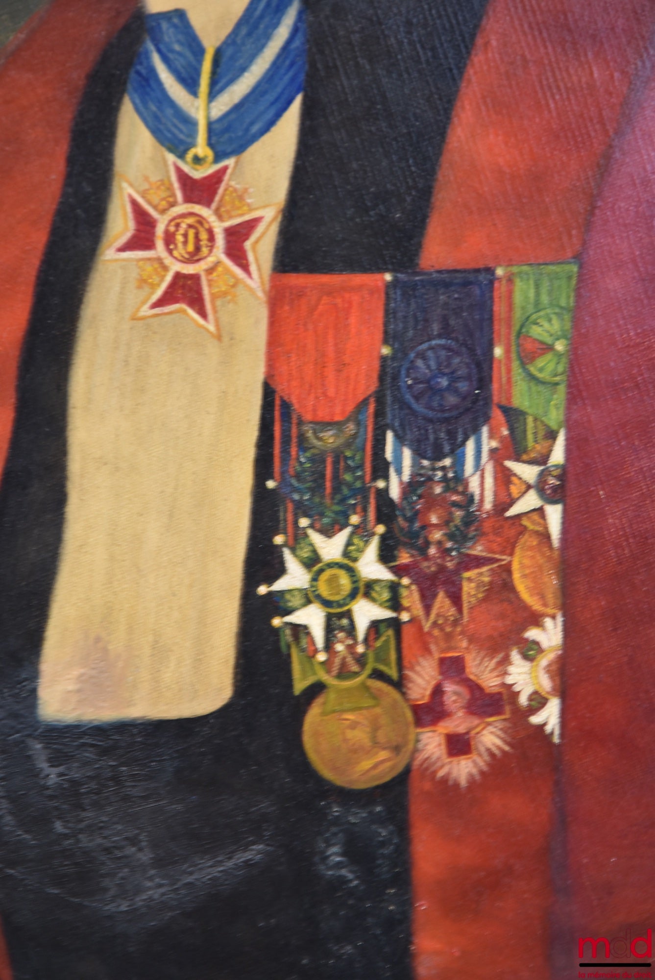 [JÈZE (Gaston)], HERRERO (J.-MA) – Huile sur toile du portrait de Gaston JÈZE