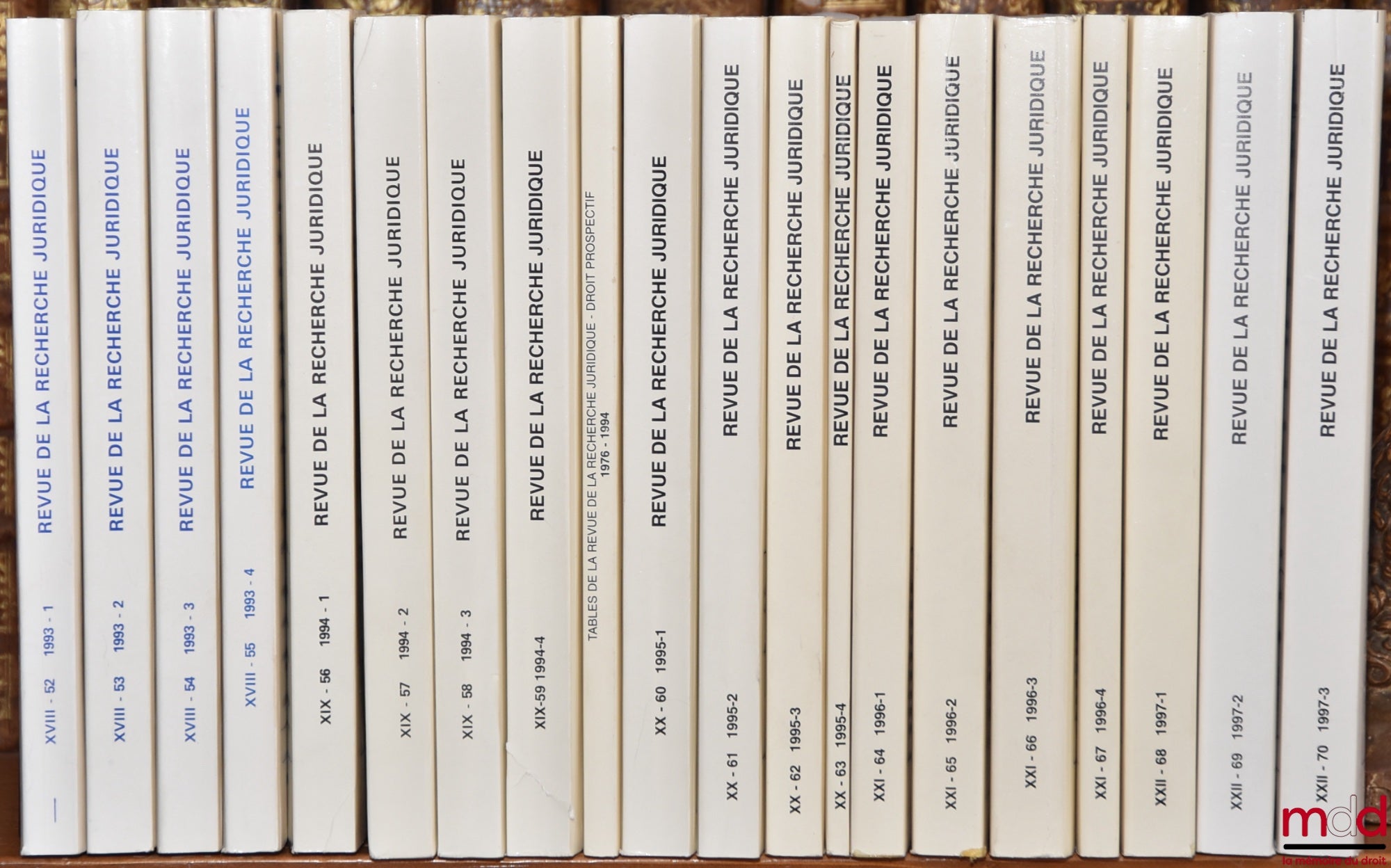 [RRJ] – REVUE DE LA RECHERCHE JURIDIQUE – DROIT PROSPECTIF, n° VI-11 à XXII-70 (année 1981 à 1997) avec les TABLES DE LA REVUE DE LA RECHERCHE JURIDIQUE – DROIT PROSPECTIF 1976-1994