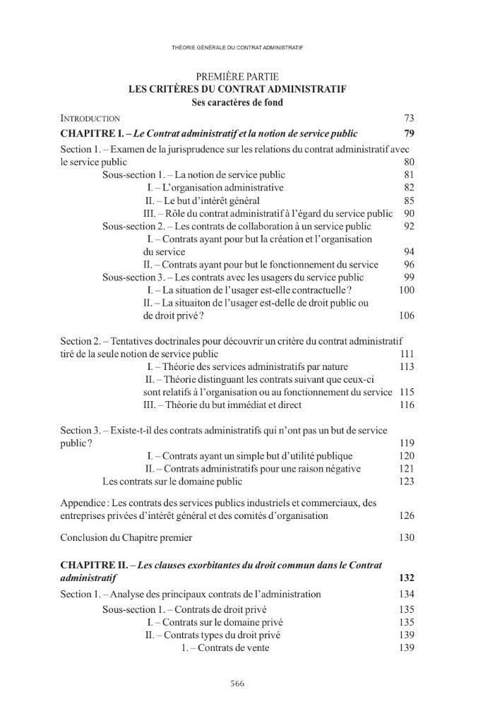 PÉQUIGNOT (Georges) – THÉORIE GÉNÉRALE DU CONTRAT ADMINISTRATIF   Préface de Laurent RICHER  Réimpression de l’éd. de 1945 chez A. Pédone,  entièrement recomposée et corrigée par Maude Lajoinie