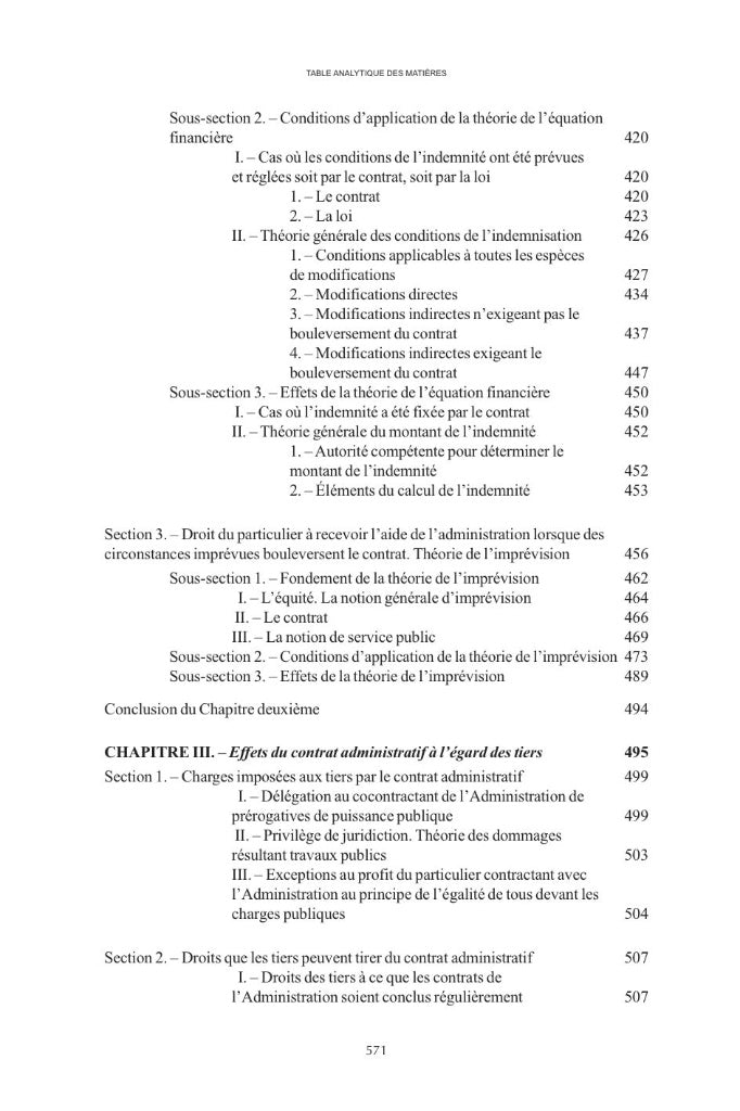 PÉQUIGNOT (Georges) – THÉORIE GÉNÉRALE DU CONTRAT ADMINISTRATIF   Préface de Laurent RICHER  Réimpression de l’éd. de 1945 chez A. Pédone,  entièrement recomposée et corrigée par Maude Lajoinie