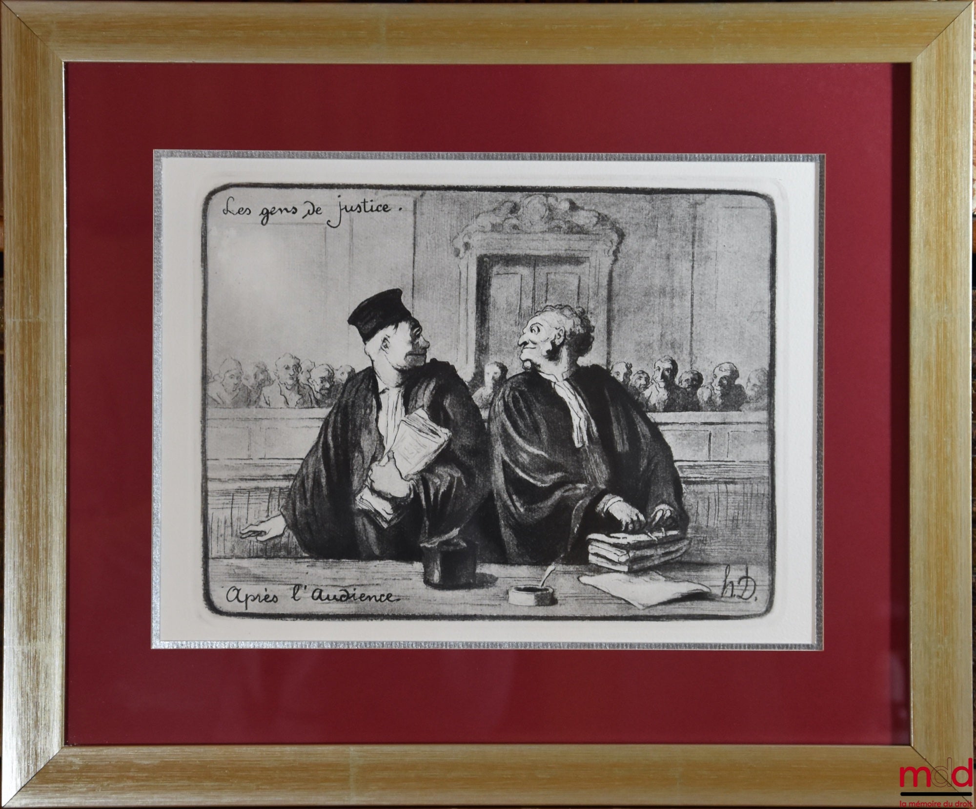 DAUMIER (Honoré) – LES GENS DE JUSTICE, Lithographie en noir signée et publiée initialement dans Le Charivari, coll. Les gens de justice. « Après l’audience. »