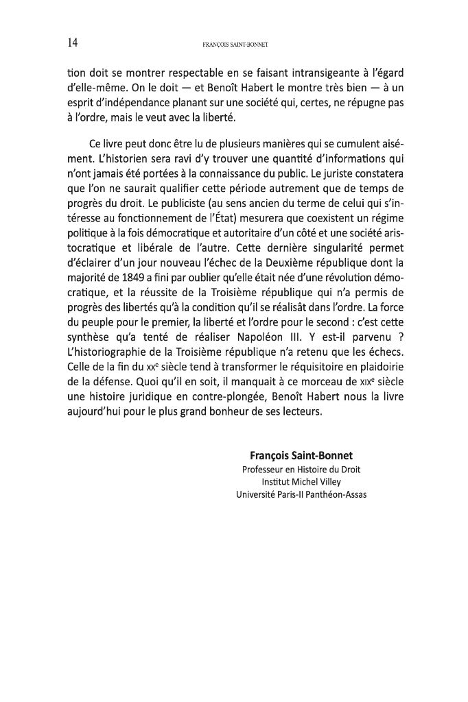 HABERT (Benoît) – LA GARANTIE DES LIBERTÉS (1852-1870)   Préfaces de Brigitte BASDEVANT-GAUDEMET et François SAINT-BONNET