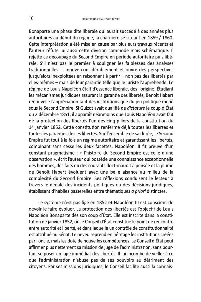 HABERT (Benoît) – LA GARANTIE DES LIBERTÉS (1852-1870)   Préfaces de Brigitte BASDEVANT-GAUDEMET et François SAINT-BONNET