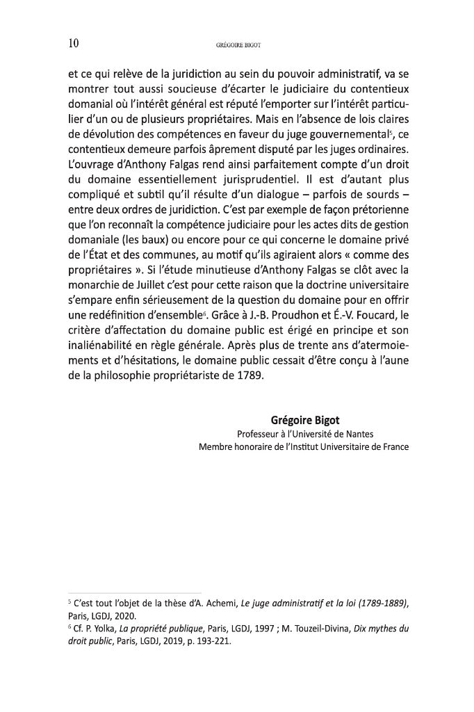 FALGAS (Anthony) – LES ORIGINES DU CONTENTIEUX DOMANIAL  (Ve-XIXe SIÈCLE) ;  Préface de Grégoire BIGOT