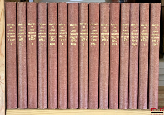 RECUEIL DE JURISPRUDENCE COMMERCIALE ET MARITIME DU HAVRE paraissant tous les trois mois, fondé en 1855 par Me J. Guerrand, continué jusqu’en 1931 par Me Lévary, publié sous la dir. de Robert de Gueuser et Edgard Poulet, contenant I. Les décisions du trib