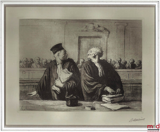 DAUMIER (Honoré) – LES GENS DE JUSTICE, Lithographie en noir signée et publiée initialement dans Le Charivari, coll. Les gens de justice. « Après l’audience »