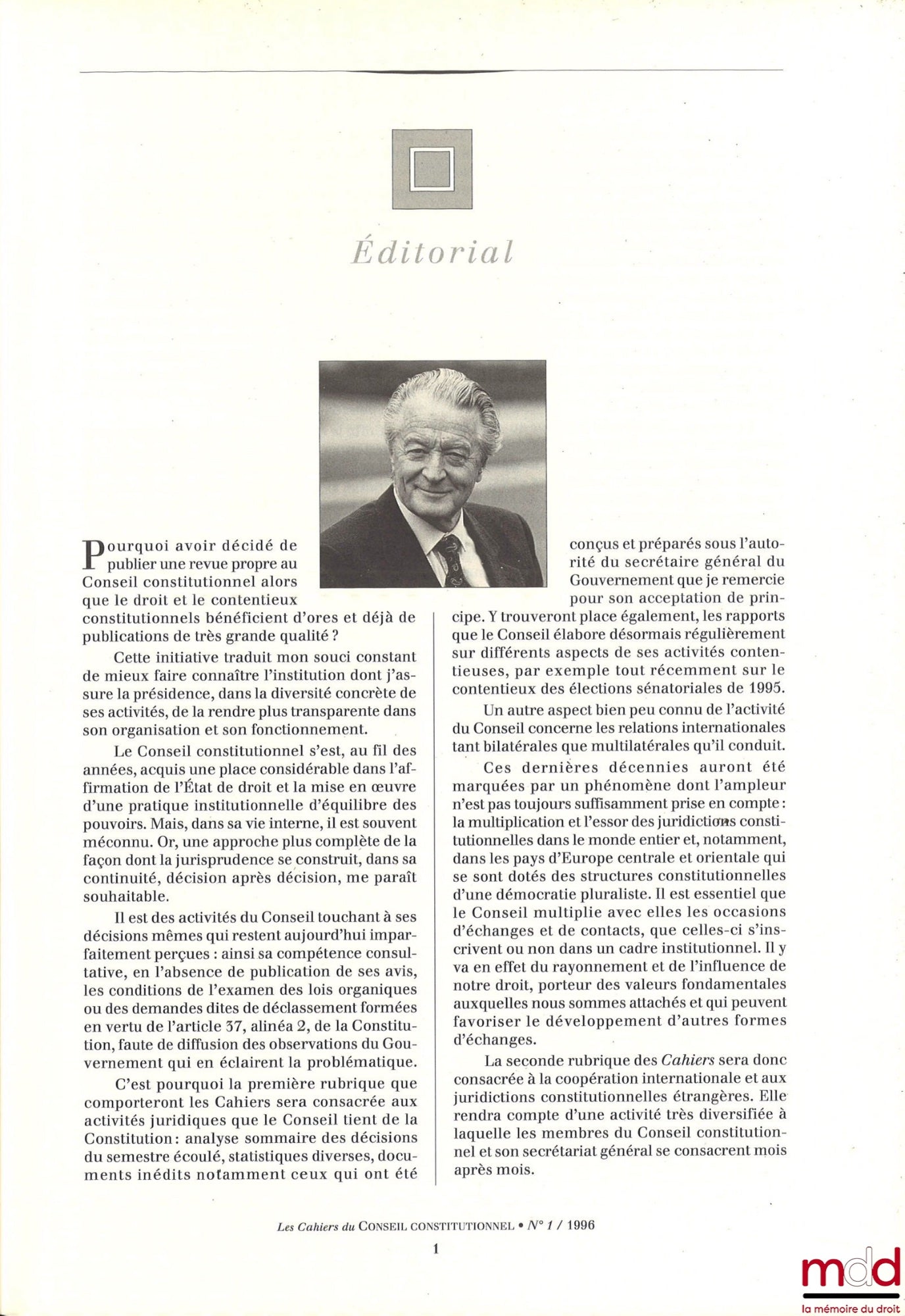 [Conseil constitutionnel] – LES [NOUVEAUX] CAHIERS DU CONSEIL CONSTITUTIONNEL, du n° 1 (1996 - Tête de collection) au n° 59 (avril 2018) [mq. 4 fasc.]