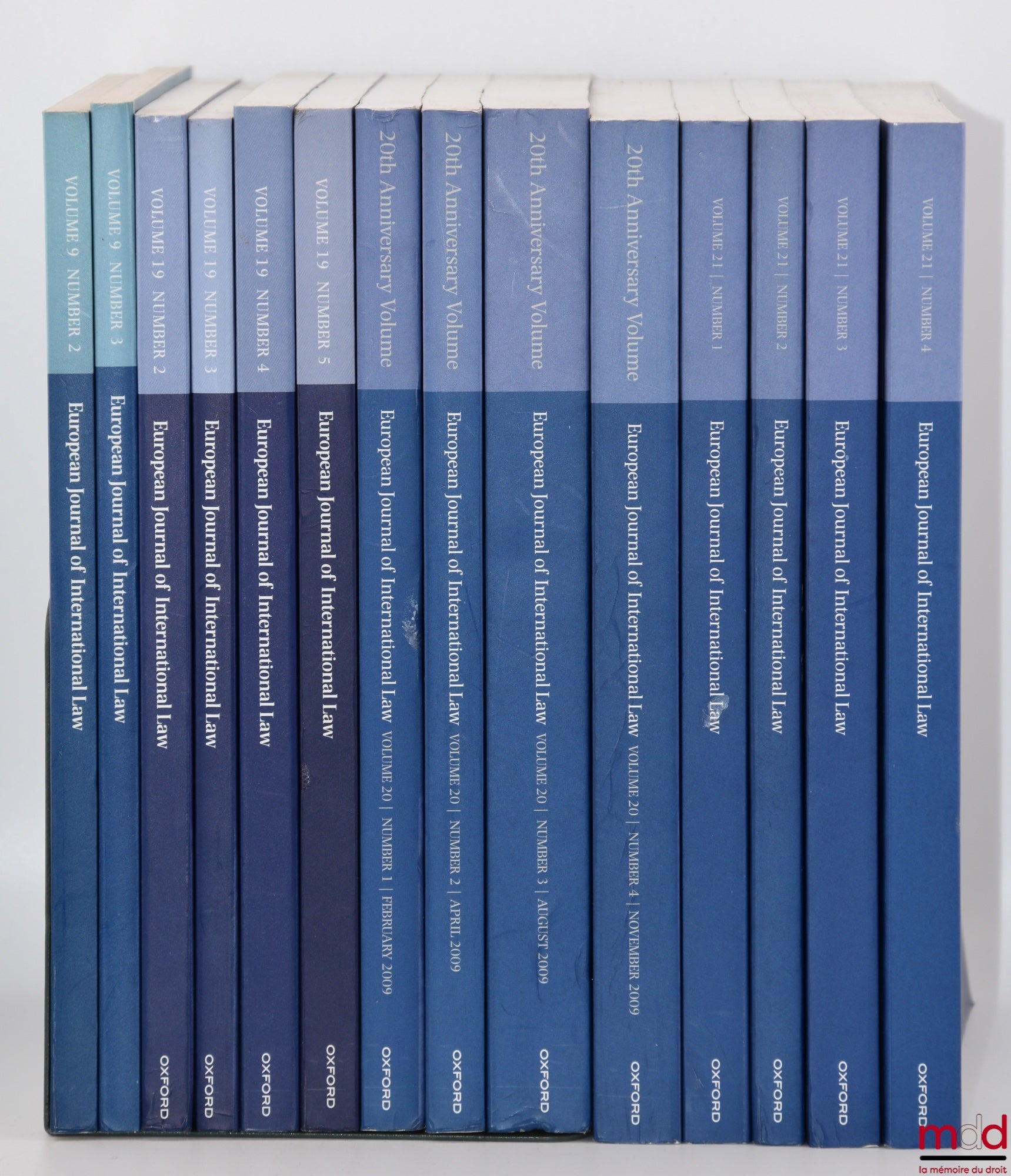 [Collectif] – EUROPEAN JOURNAL OF INTERNATIONAL LAW : Volume 9 (1998) : n° 2 et 3 ; Volume 19 (2008) : n° 2 à 5 ; Volume 20 (2009) : n° 1 à 4 ; Volume 21 (2010) : n° 1 à 4