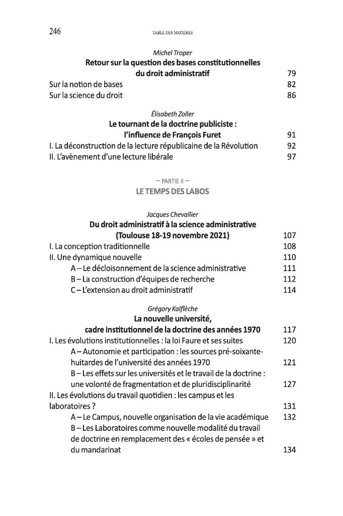 LA DOCTRINE PUBLICISTE ET LE TOURNANT DES ANNÉES 1970,  sous la direction de Wanda MASTOR et Jean-Gabriel SORBARA,  Cet ouvrage est issu du colloque organisé les 18 et 19 novembre 2021 par l’Institut Maurice Hauriou / IRDEIC et le Centre d’excellence Jean