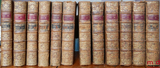 D’AGUESSEAU (Henri François) – ŒUVRES DE M. LE CHANCELIER D’AGUESSEAU  t. I : Les Discours pour l’ouverture des audiences, Les Mercuriales, Les Réquisitoires et autres discours faits en différentes occasions, Les Instructions sur les études propres à form