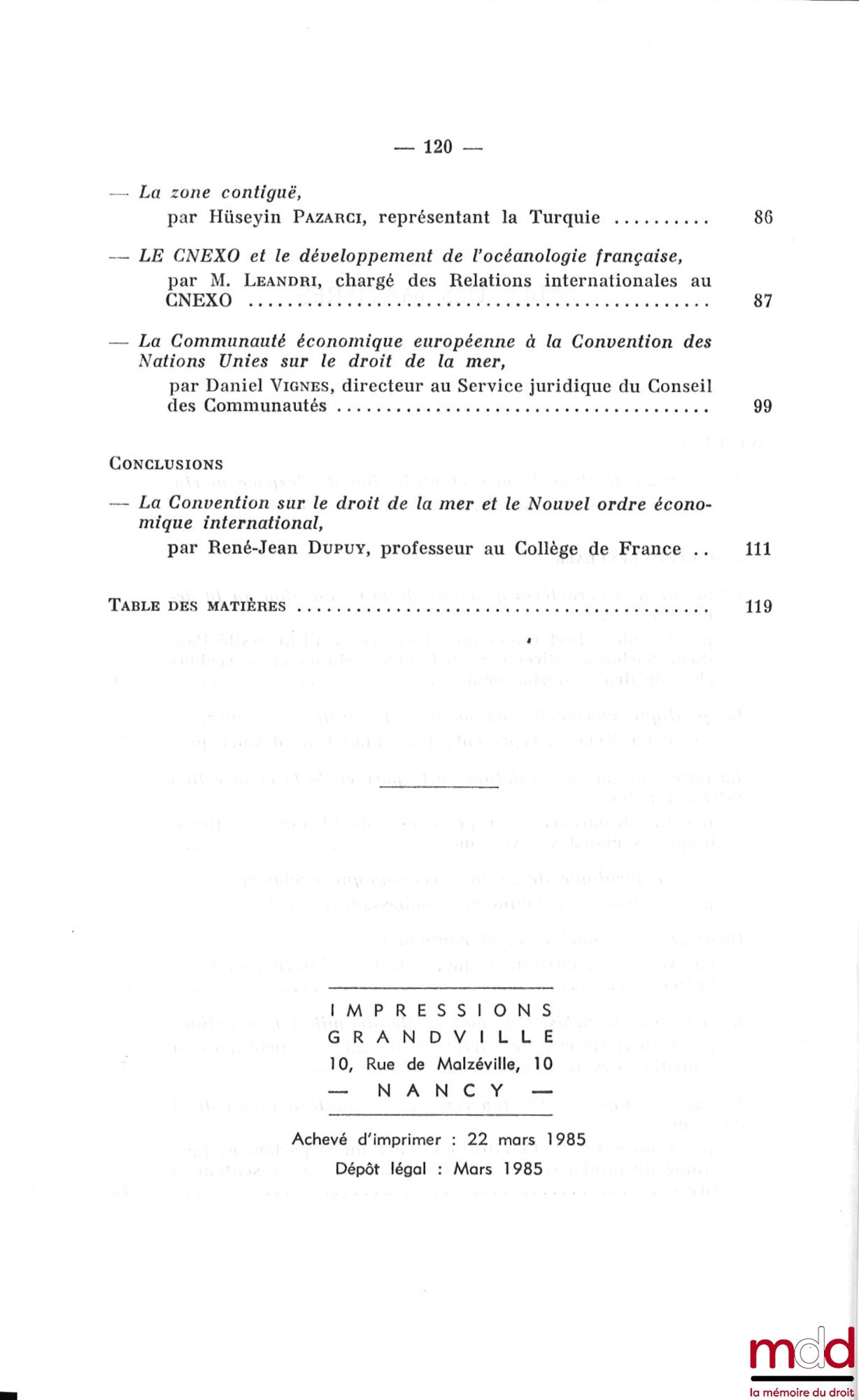 [Colloque] – PROPOS SUR LE NOUVEAU DROIT DE LA MER, Académie Diplomatique Internationale