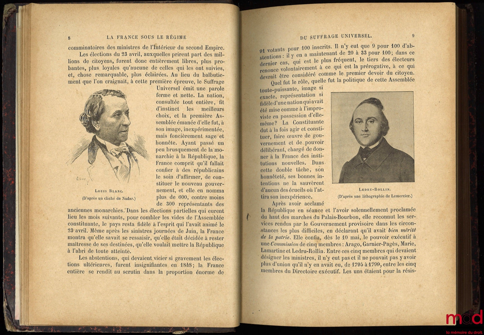 ZEVORT (Edgar) – LA FRANCE SOUS LE RÉGIME DU SUFFRAGE UNIVERSEL, Bibl. d’Histoire illustrée
