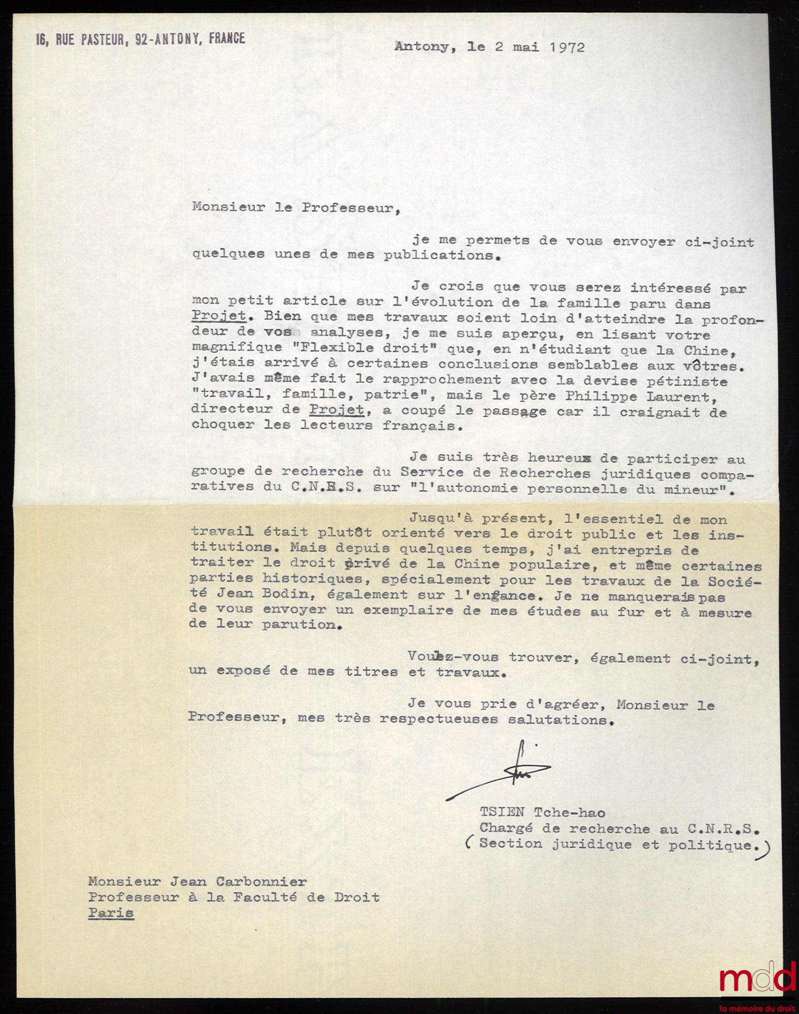 TSIEN (Tche-hao) – THE PEOPLE'S REPUBLIC OF CHINA, Constitutional Law and Institutions; Institute of Comparative Law of the University of Paris; Coll. Contemporary Legal Systems, Vol. XXII