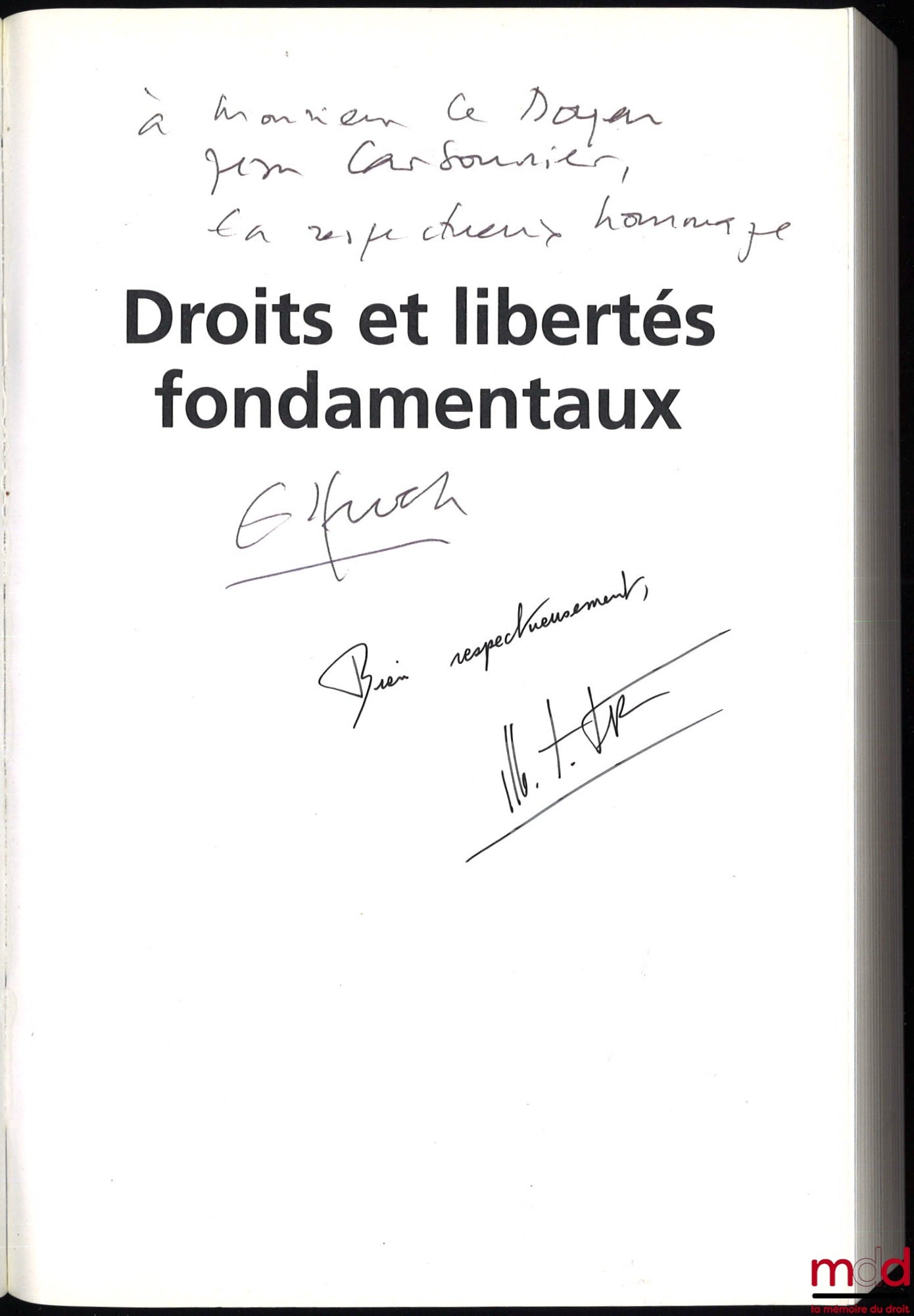 [Collectif] – DROITS ET LIBERTÉS FONDAMENTAUX, 2e éd. revue et augmentée, sous la direction de Rémy Cabrillac, Marie-Anne Frison-Roche et Thierry Revet