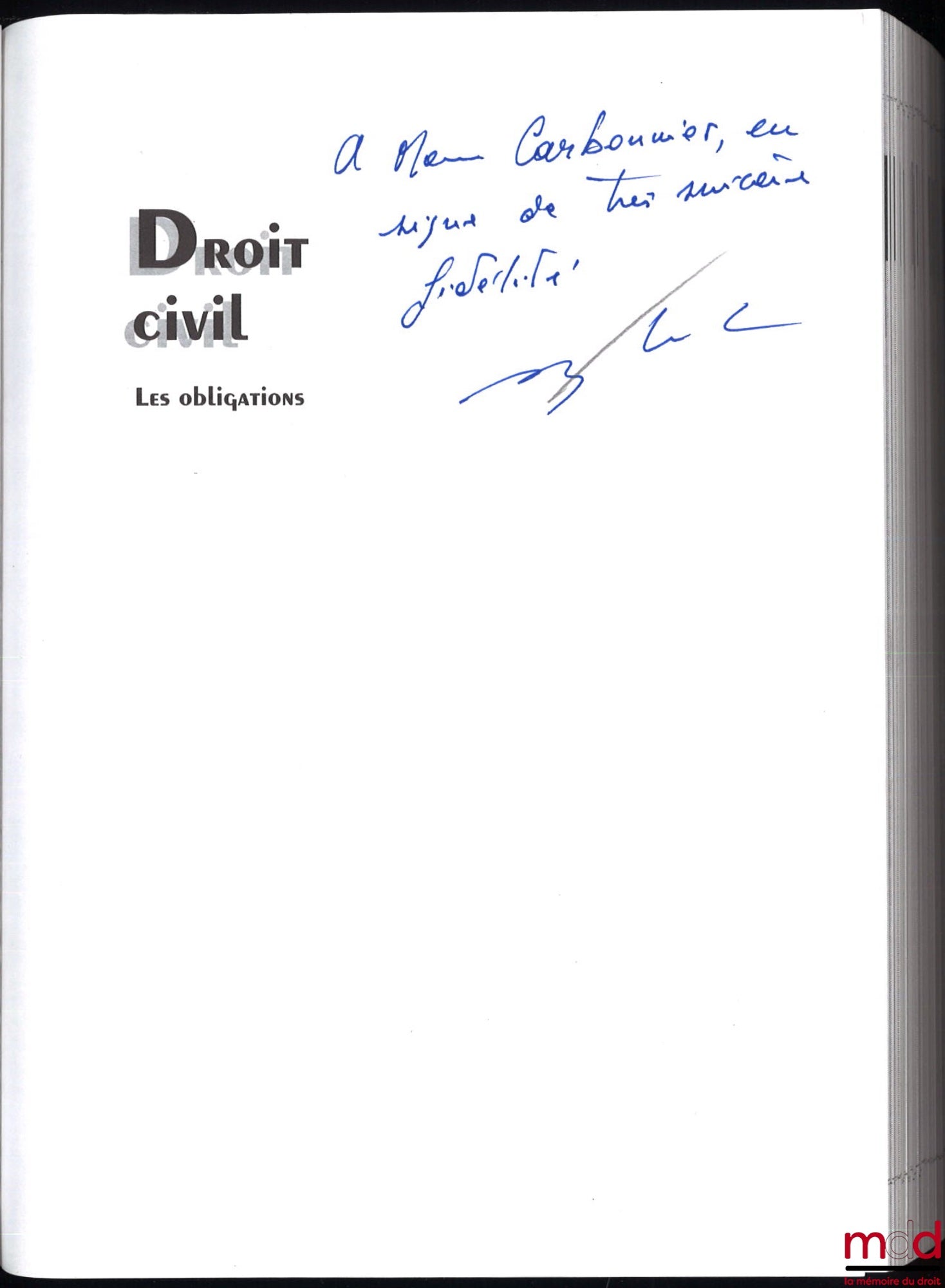 BÉNABENT (Alain) – DROIT CIVIL : LES OBLIGATIONS, 6e éd. à jour au 20 juill. 1997, coll. Domat / Droit privé