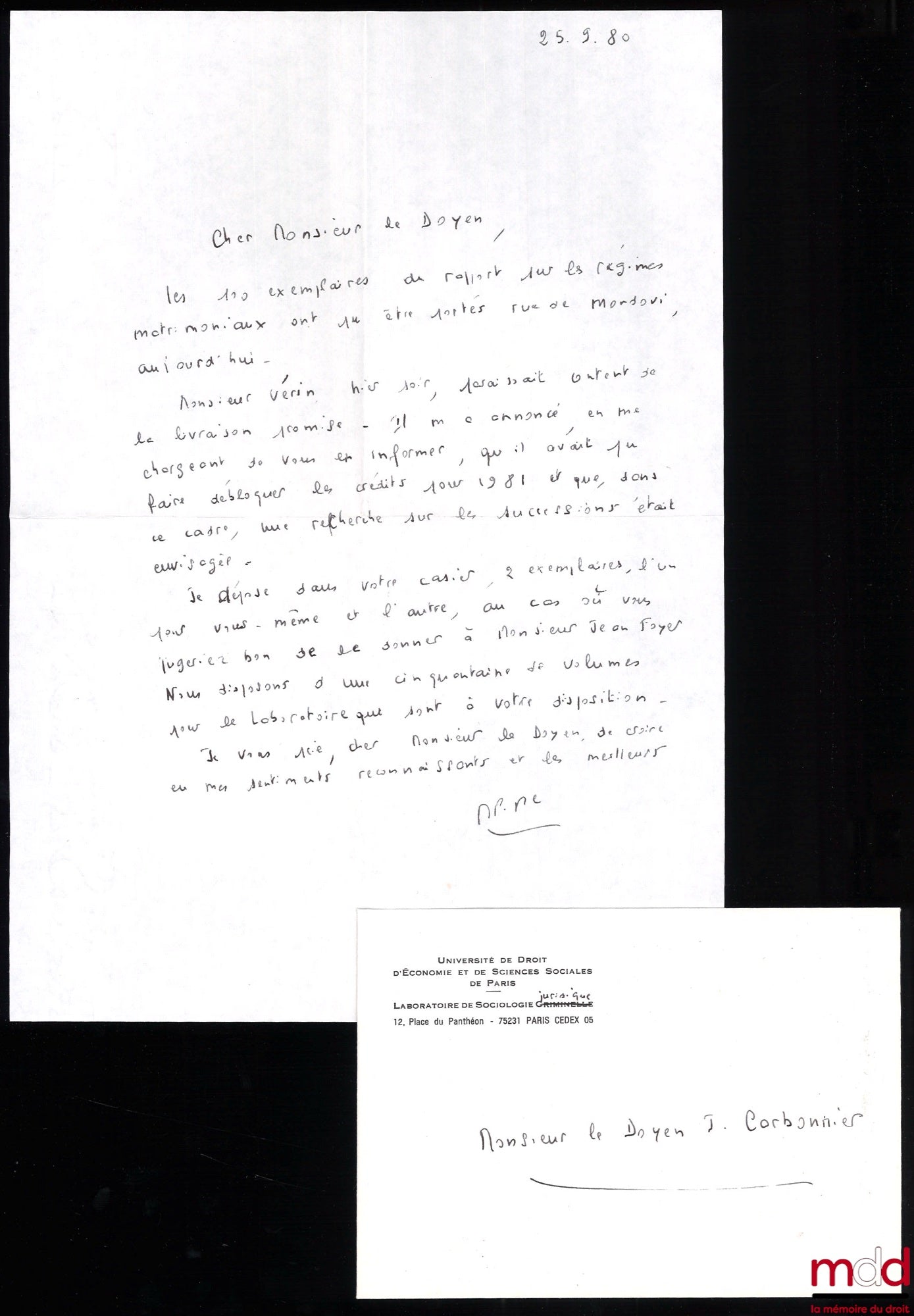 CHAMPENOIS-MARMIER (Marie-Pierre) et FAUCHEUX (Madeleine) – LES RÉGIMES MATRIMONIAUX, Centre d’étude et de recherche en Sociologie juridique, Université Paris 2