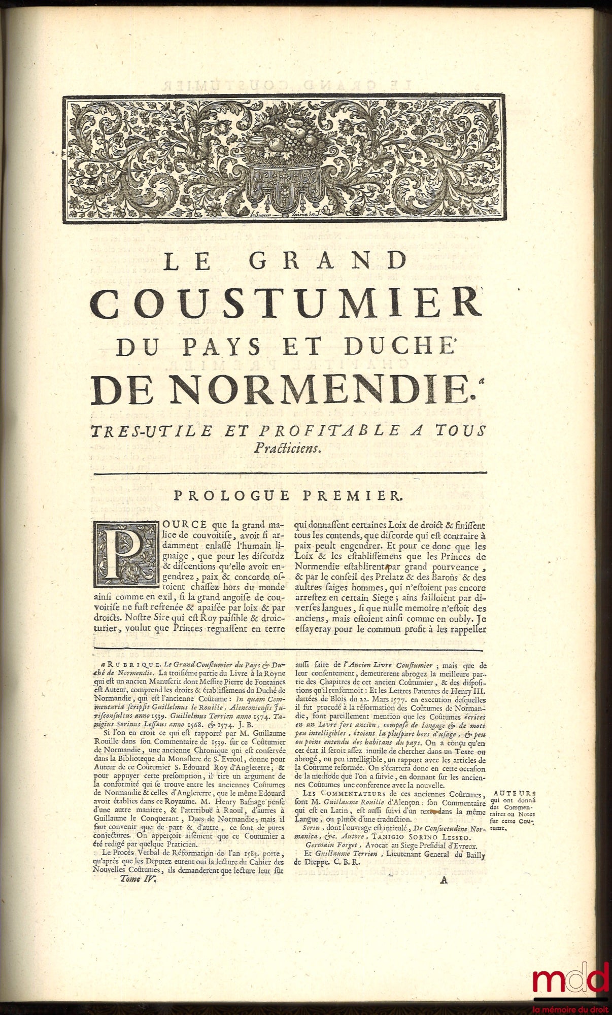 BOURDOT DE RICHEBOURG (Charles-Antoine) – NOUVEAU COUTUMIER GÉNÉRAL OU CORPS DES COUTUMES GÉNÉRALES ET PARTICULIÈRES DE FRANCE, ET DES PROVINCES CONNUES SOUS LE NOM DES GAULES ; exactement vérifiées sur les Originaux conservez au Greffe du Parlement de Pa