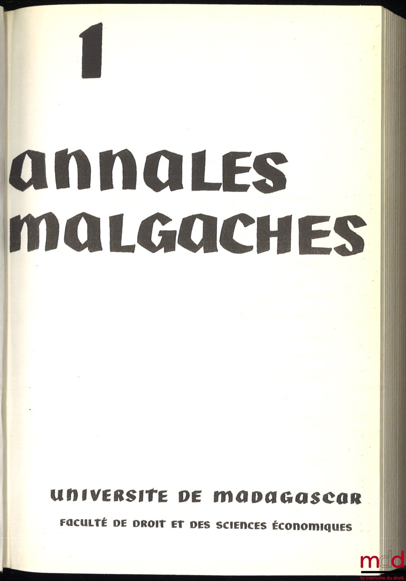 [Madagascar 1932-1965], [Collectif] – ANNALES MALGACHES, Droit, Université de Madagascar, Faculté de droit et des sciences économiques ; puis ANNALES DE L’UNIVERSITÉ DE MADAGASCAR, vol. I à III