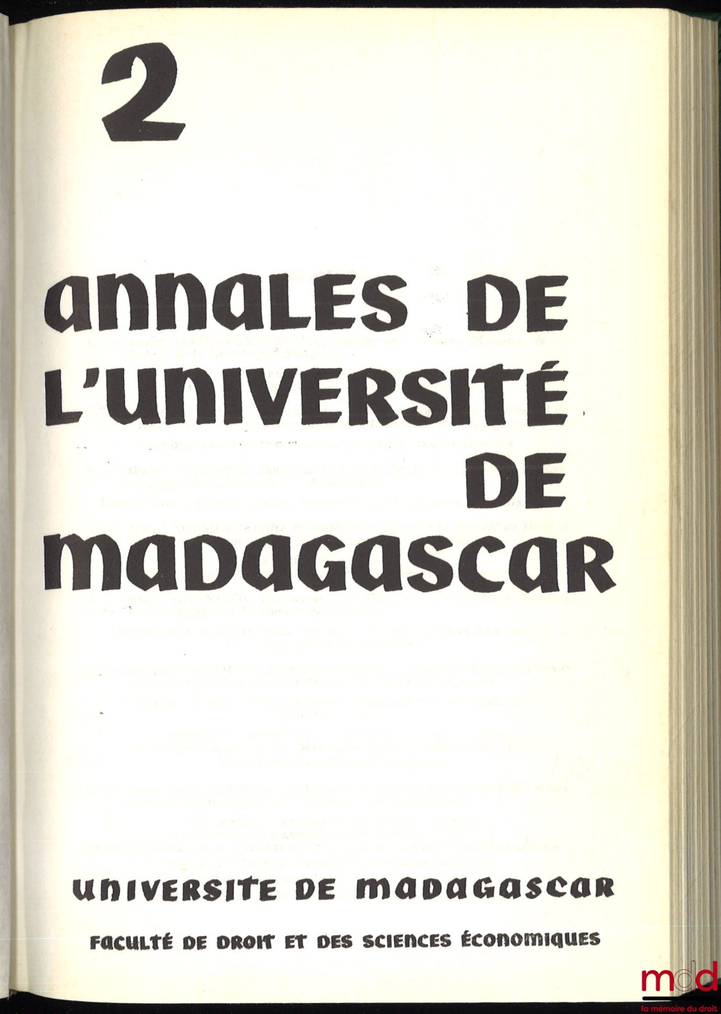 [Madagascar 1932-1965], [Collectif] – ANNALES MALGACHES, Droit, Université de Madagascar, Faculté de droit et des sciences économiques ; puis ANNALES DE L’UNIVERSITÉ DE MADAGASCAR, vol. I à III