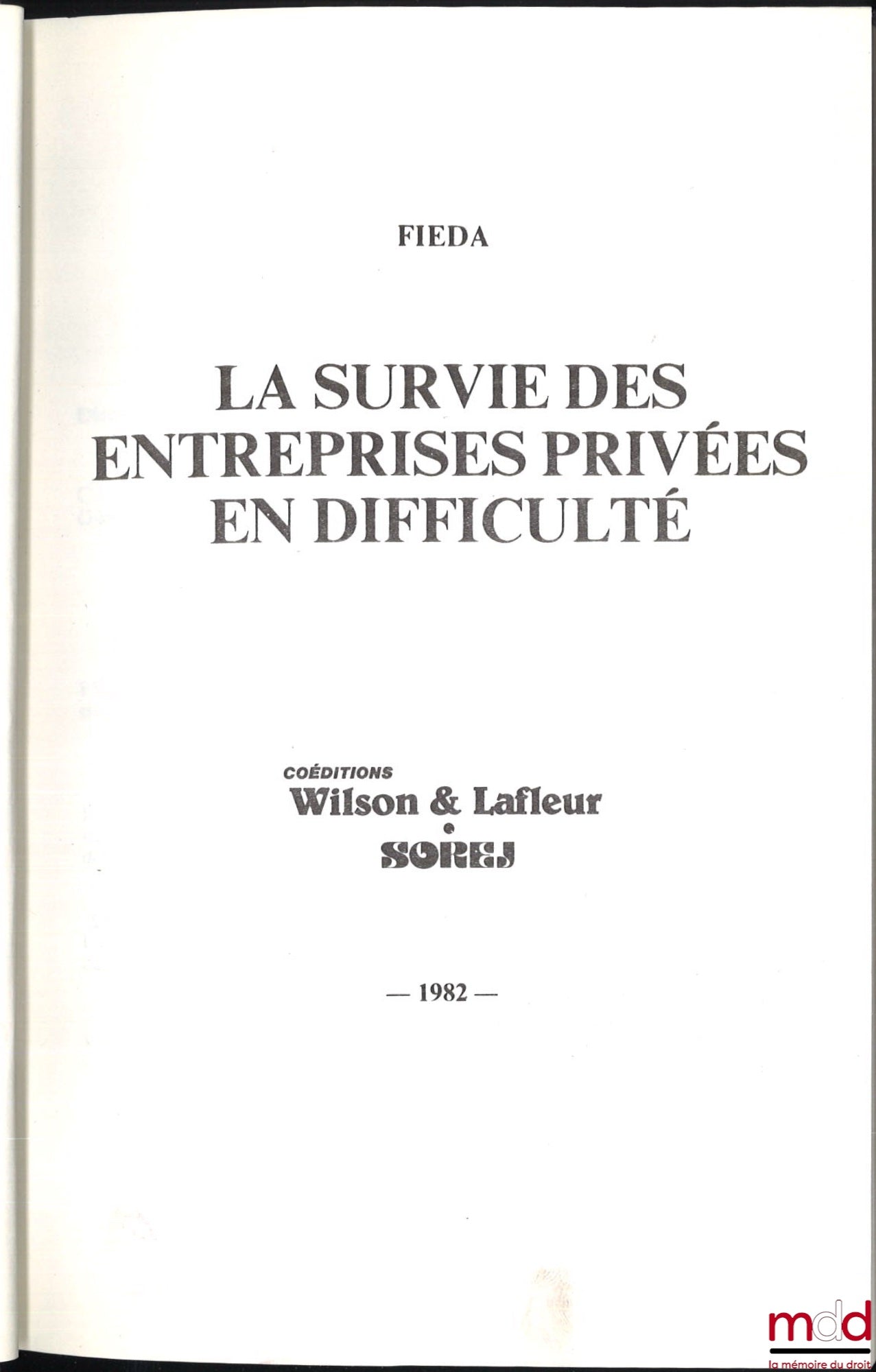 [Collectif] – LA SURVIE DES ENTREPRISES PRIVÉE EN DIFFICULTÉ,