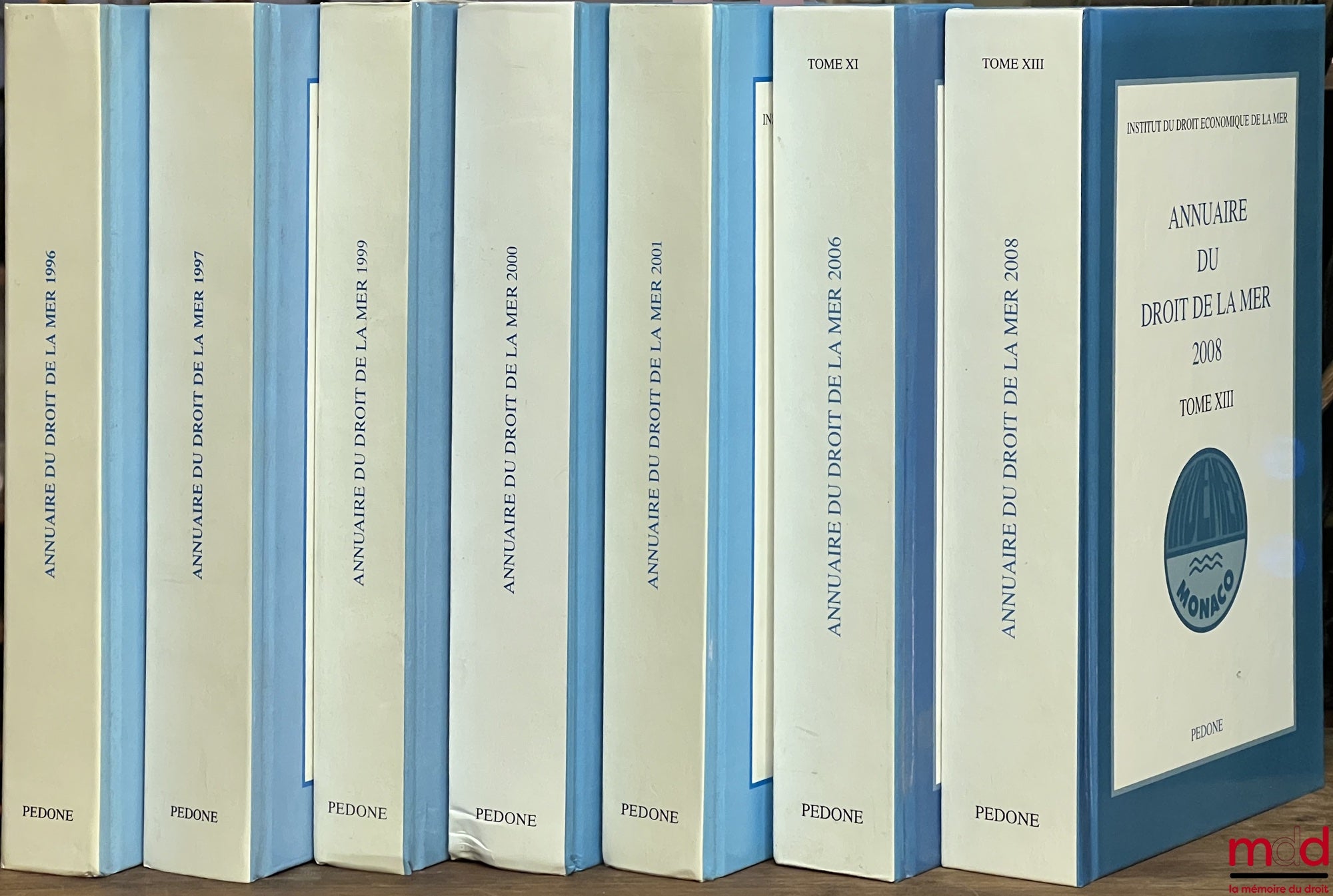 [Collectif] – ANNUAIRE DU DROIT DE LA MER, Institut du Droit économique de la Mer :  1996, t. I (642 p.) ; 1997, t. II (747 p.) ; 1999, t. IV (744 p.) ; 2000, t. V (740 p.) ; 2001, t. VI (720 p.) ; 2006, t. XI (783 p.) ; 2008, t. XIII (844 p.)
